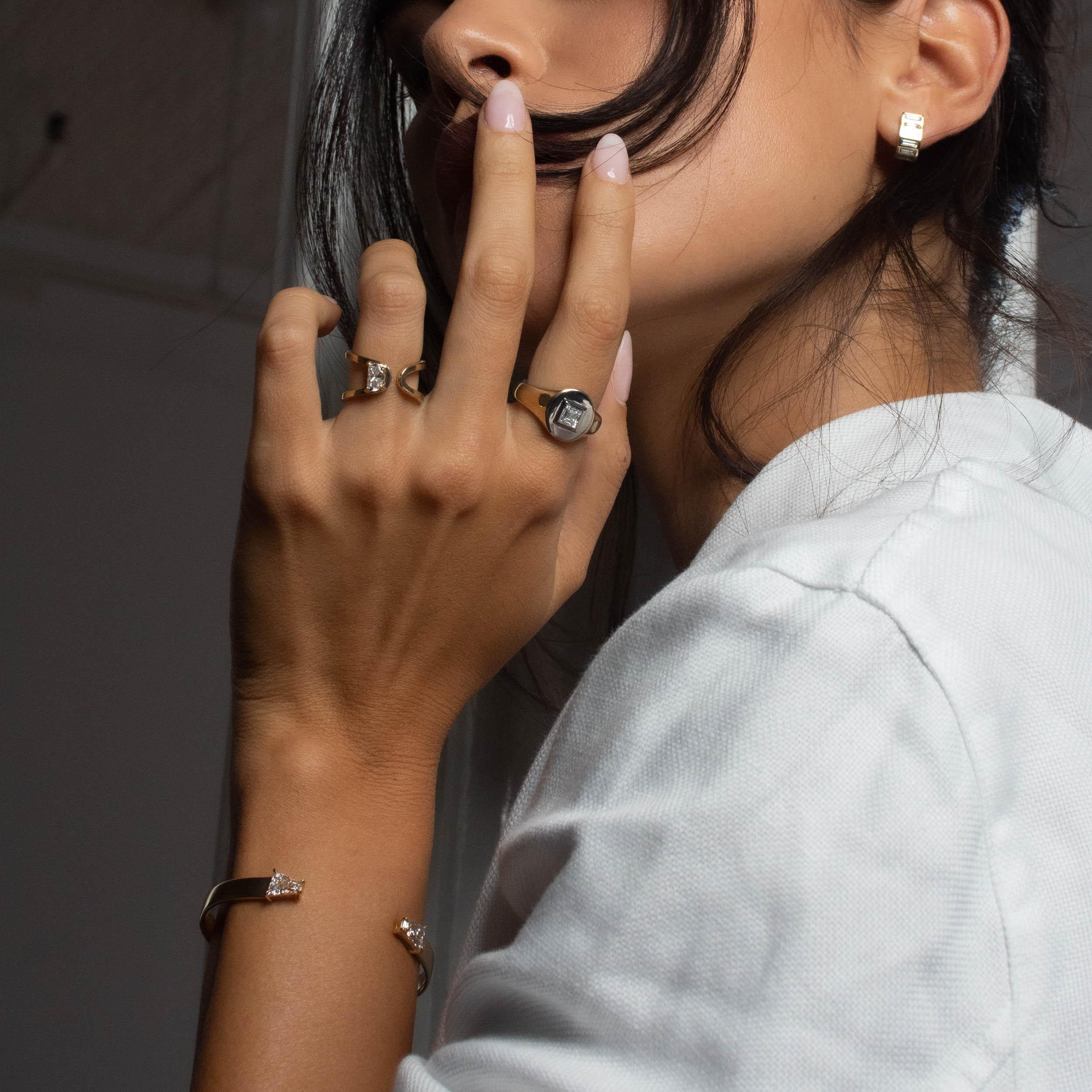 Double Keystone Cuff Bracelet - Elegant Silver Jewelry for Women | Perfect for Weddings, Parties & Everyday Wear