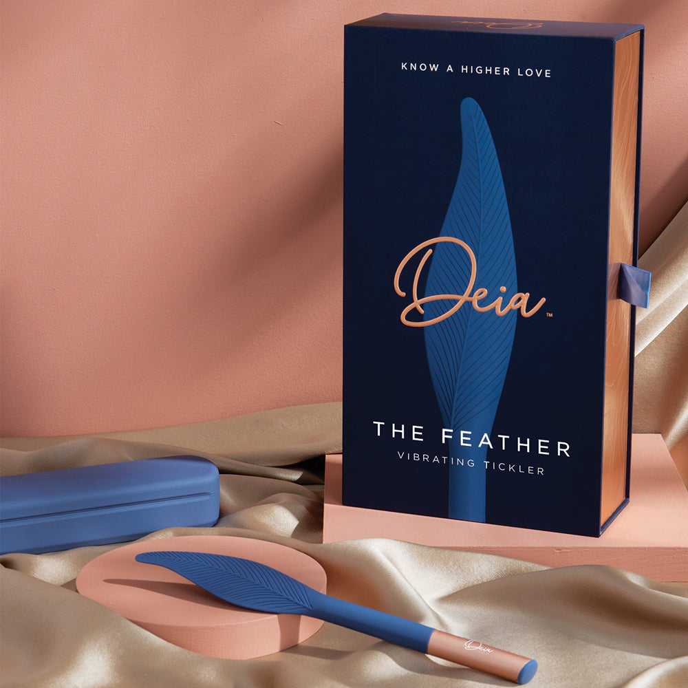 Deia The Feather Vibrating Tickler - Sensual Massage Toy for Couples, Soft Feather Vibrator for Foreplay & Intimate Play - Perfect for Romantic Nights & Spicing Up Your Relationship