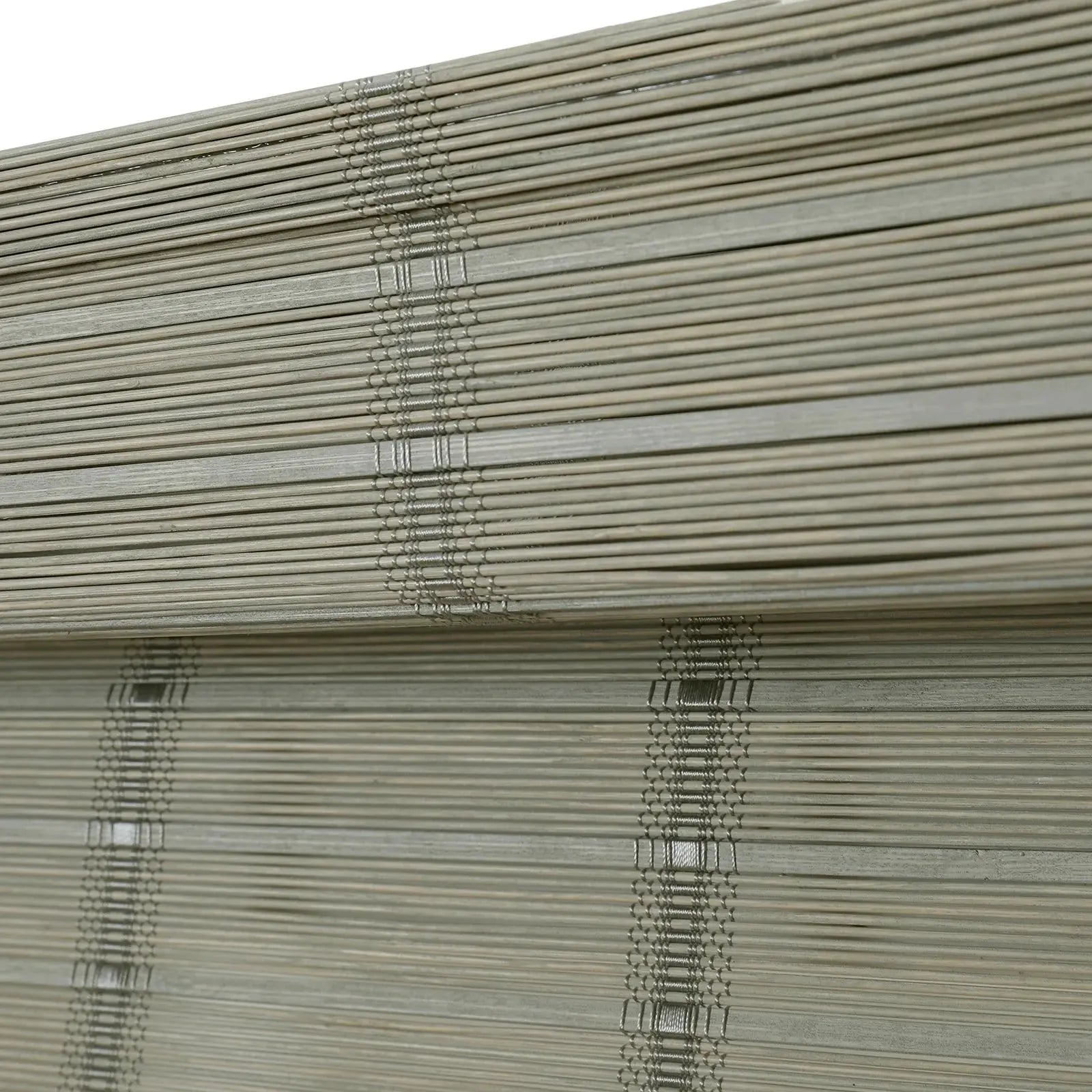 Sybil Bamboo Roman Shade in Green Haze - Natural Eco-Friendly Window Treatment for Living Room & Bedroom