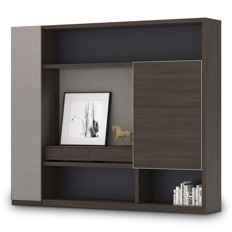 Carter Display Cabinet 2.4M Coffee & Grey - Modern Glass Showcase for Living Room, Dining Room & Office Storage - Perfect for Displaying Collectibles, China & Home Decor