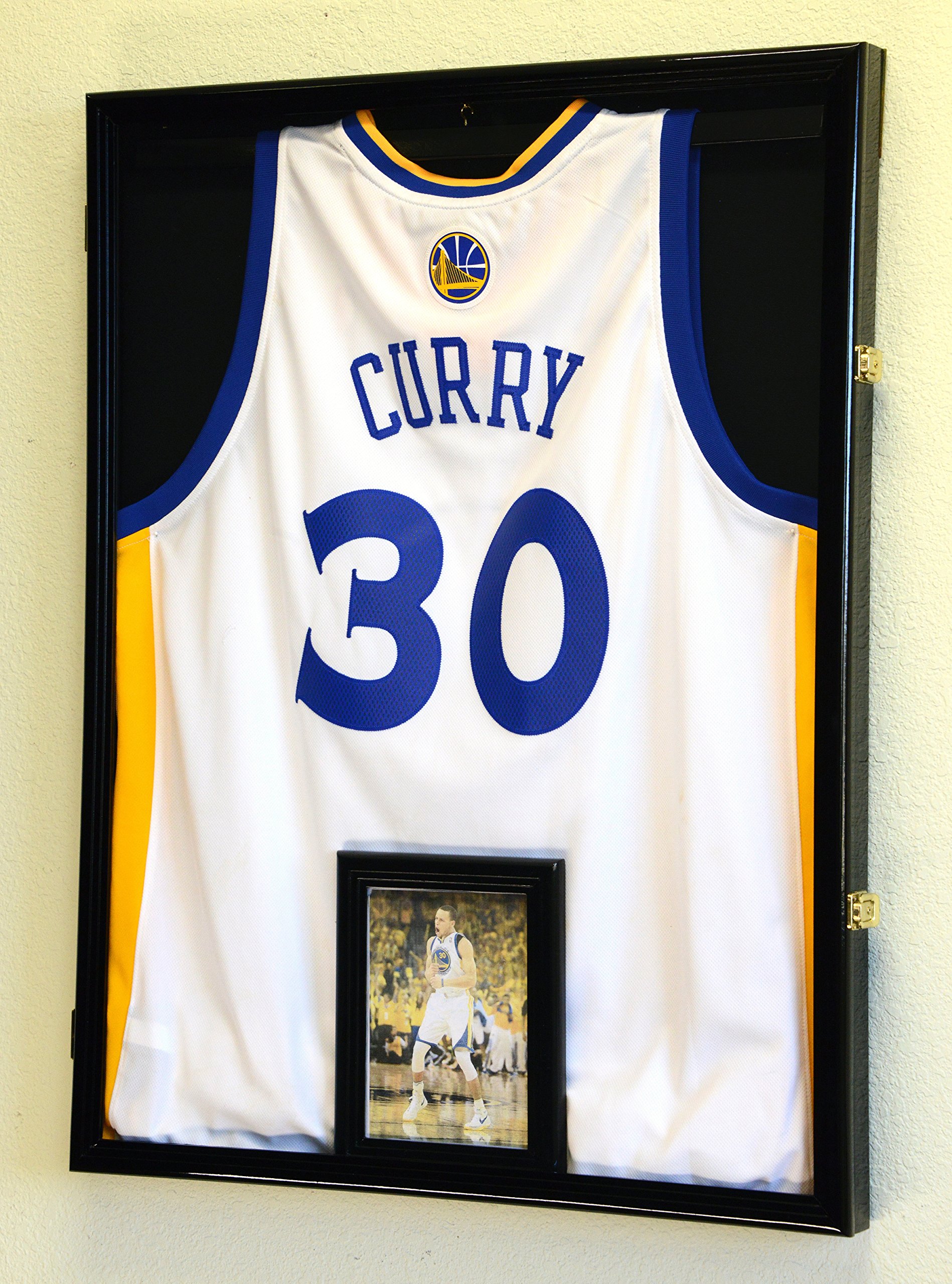 Premium Basketball Jersey Display Case - 98% UV Protection, Black Finished Shadow Box Cabinet for Sports Memorabilia & Collectibles - Perfect for Home, Office, or Man Cave Decor