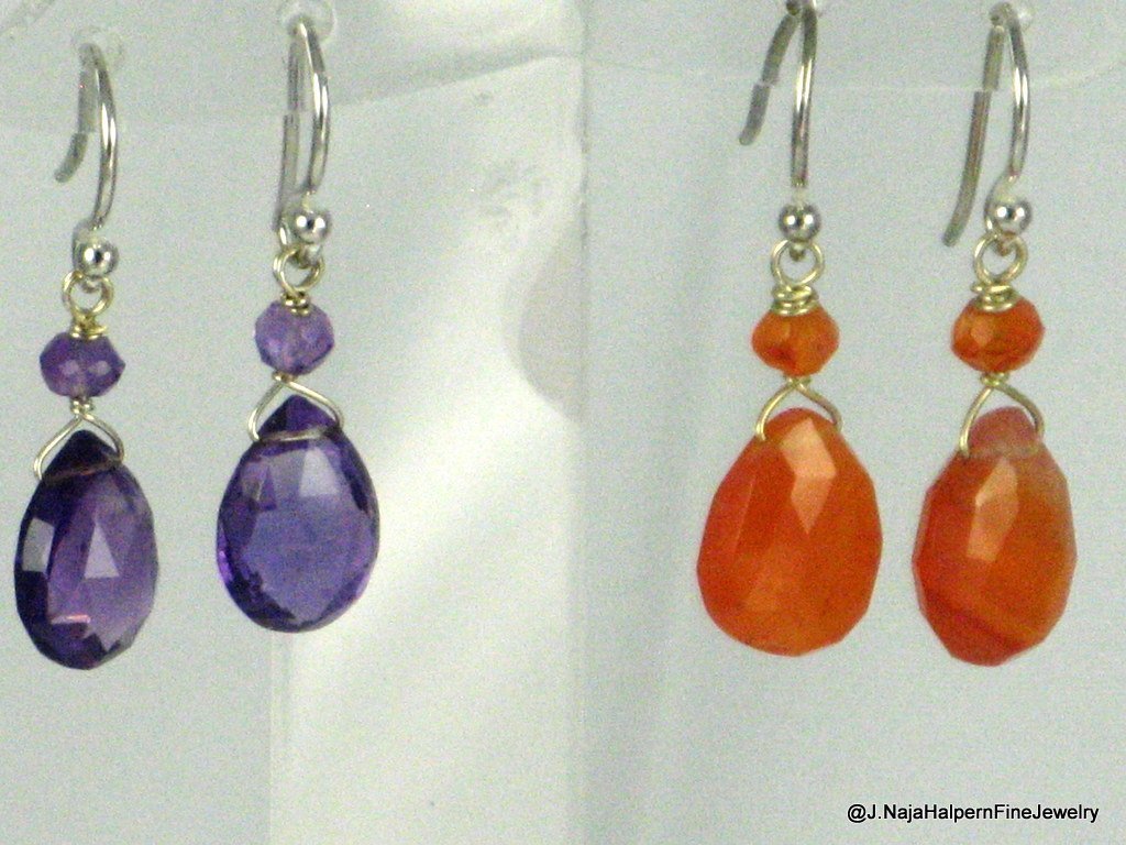 925 Sterling Silver Large Amethyst Briolette Dangle Earrings - 1.5 Inch Purple Gemstone Jewelry for Women | Perfect for Weddings, Parties & Special Occasions