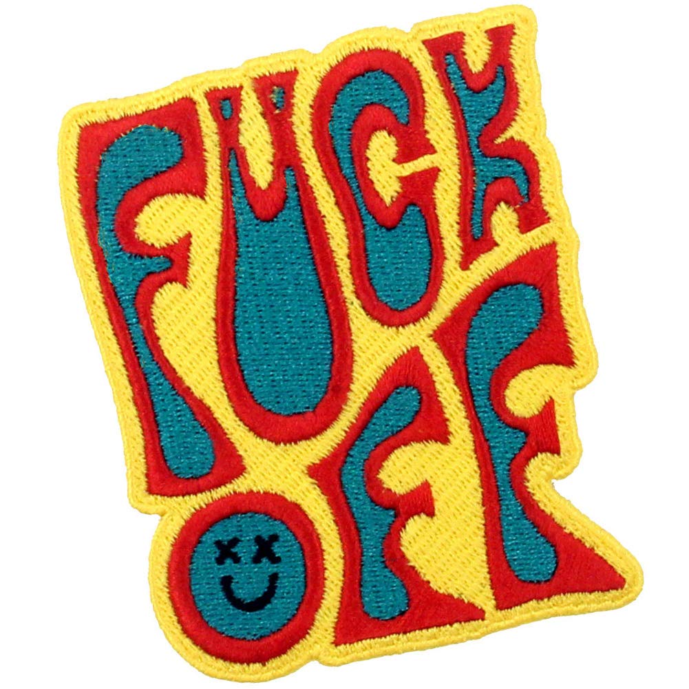 F*ck Off Patch - Embroidered Biker Applique for Jackets & Vests - Iron On or Sew On Emblem - Perfect for Motorcycle Gear, Denim & DIY Projects