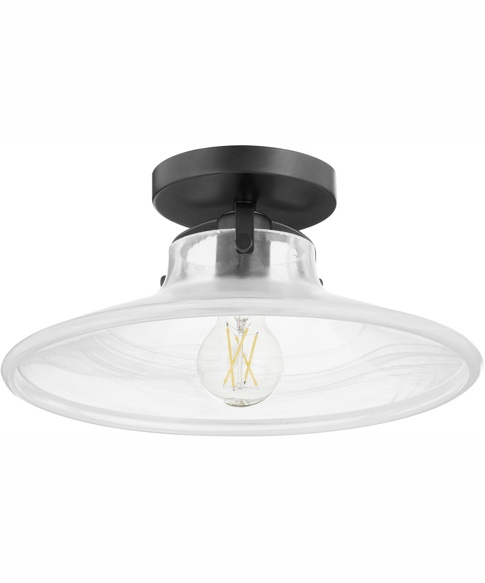 Dual Mount Ceiling Light Fixture - Matte Black Finish for Indoor/Outdoor Use - Perfect for Hallway, Porch, or Garage Lighting