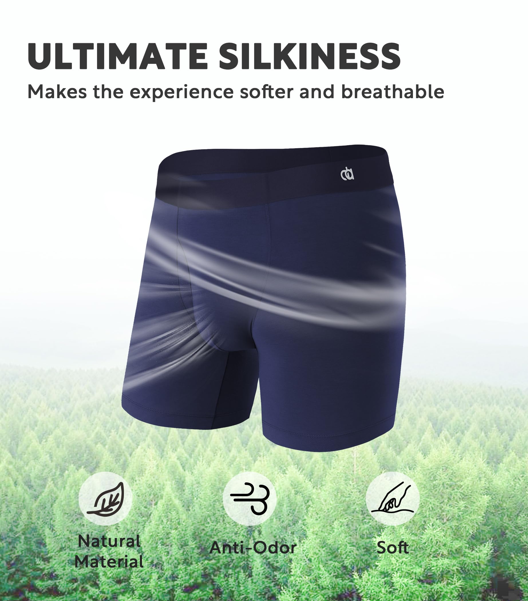 DAVID ARCHY Men's Ultra Soft Micro Modal Boxer Briefs - Moisture Wicking, Seamless Underwear 4-Pack for All-Day Comfort - Perfect for Workout, Travel & Everyday Wear