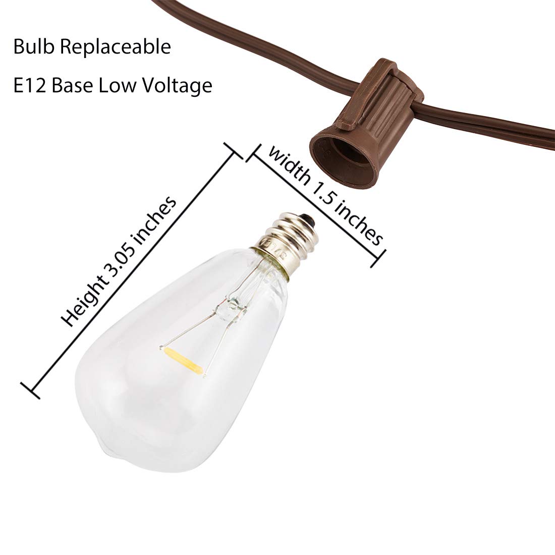 Outdoor Solar String Lights - 10 ST38 LED Edison Bulbs, Waterproof Patio Lights for Garden, Backyard, Pergola, Wedding & Camping | Perfect for Parties, Cafes, Bistros & Outdoor Decor