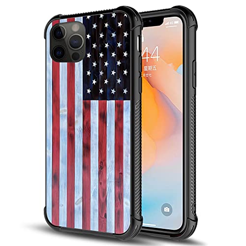 Red and white wood grain American flag