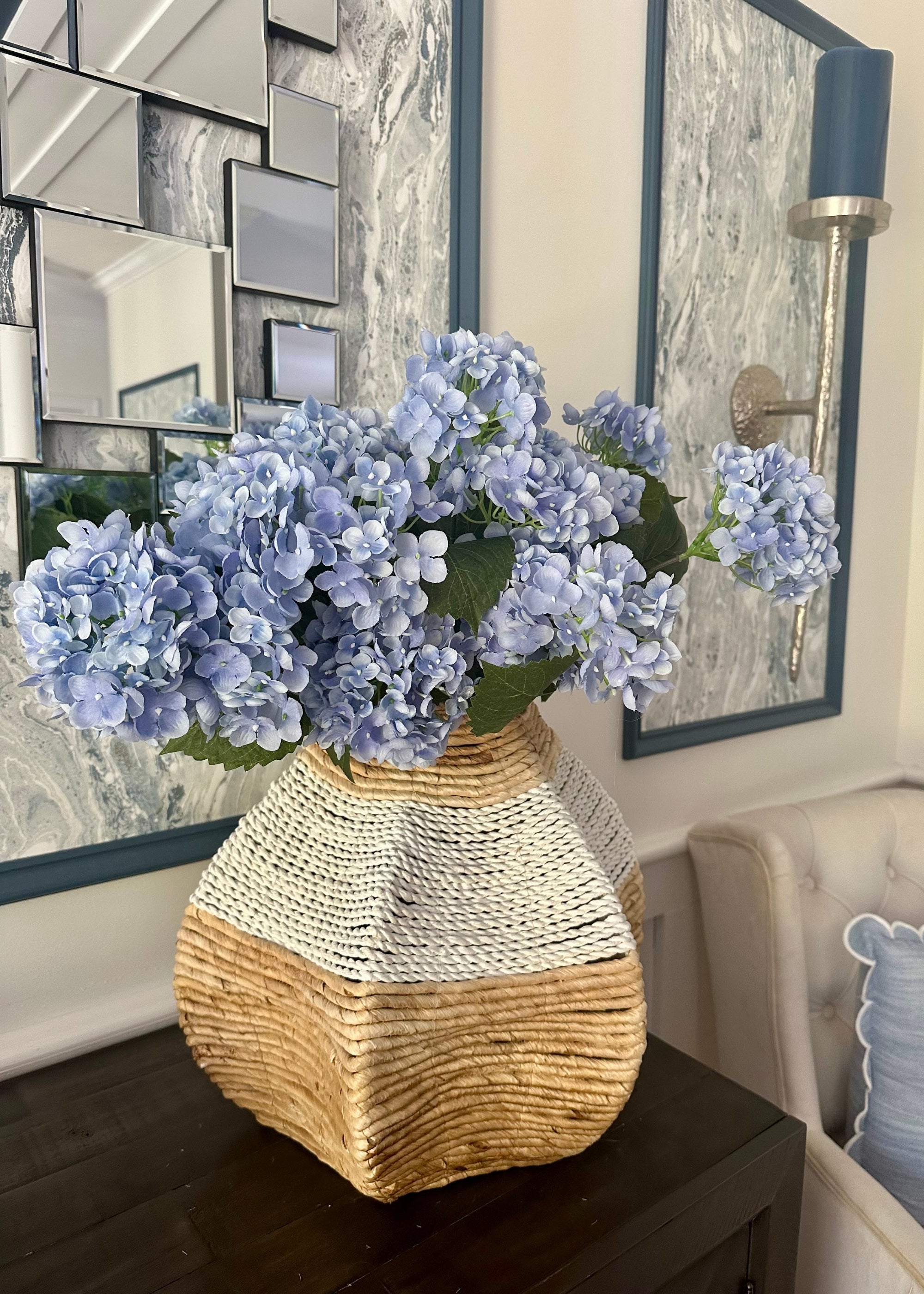 Blue Artificial Hydrangea Bush - 22