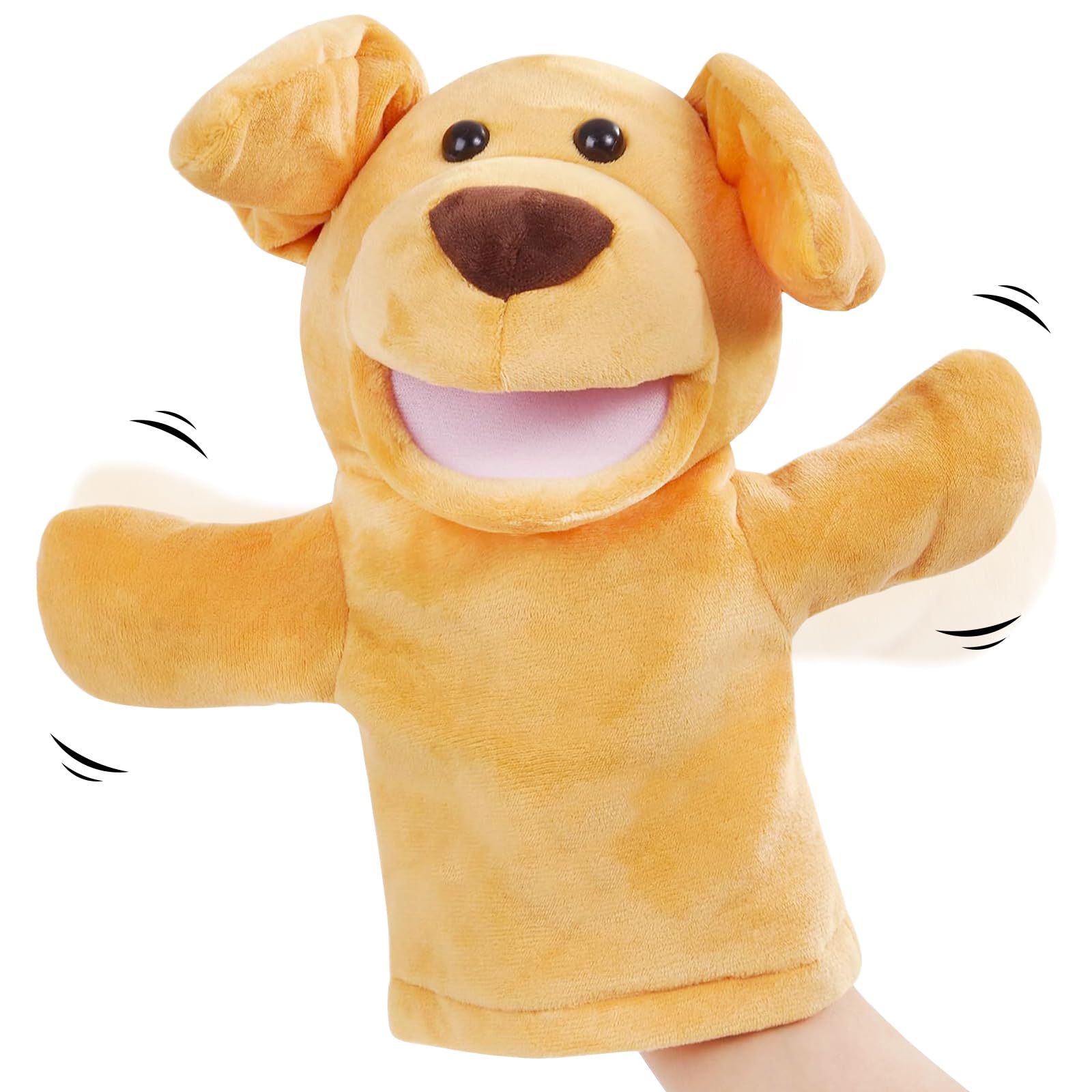 10'' Plush Dog Hand Puppet - Interactive Puppy Muppet Toy for Kids & Adults | Fun Educational Gift for Storytelling, Role Play & Intelligence Development