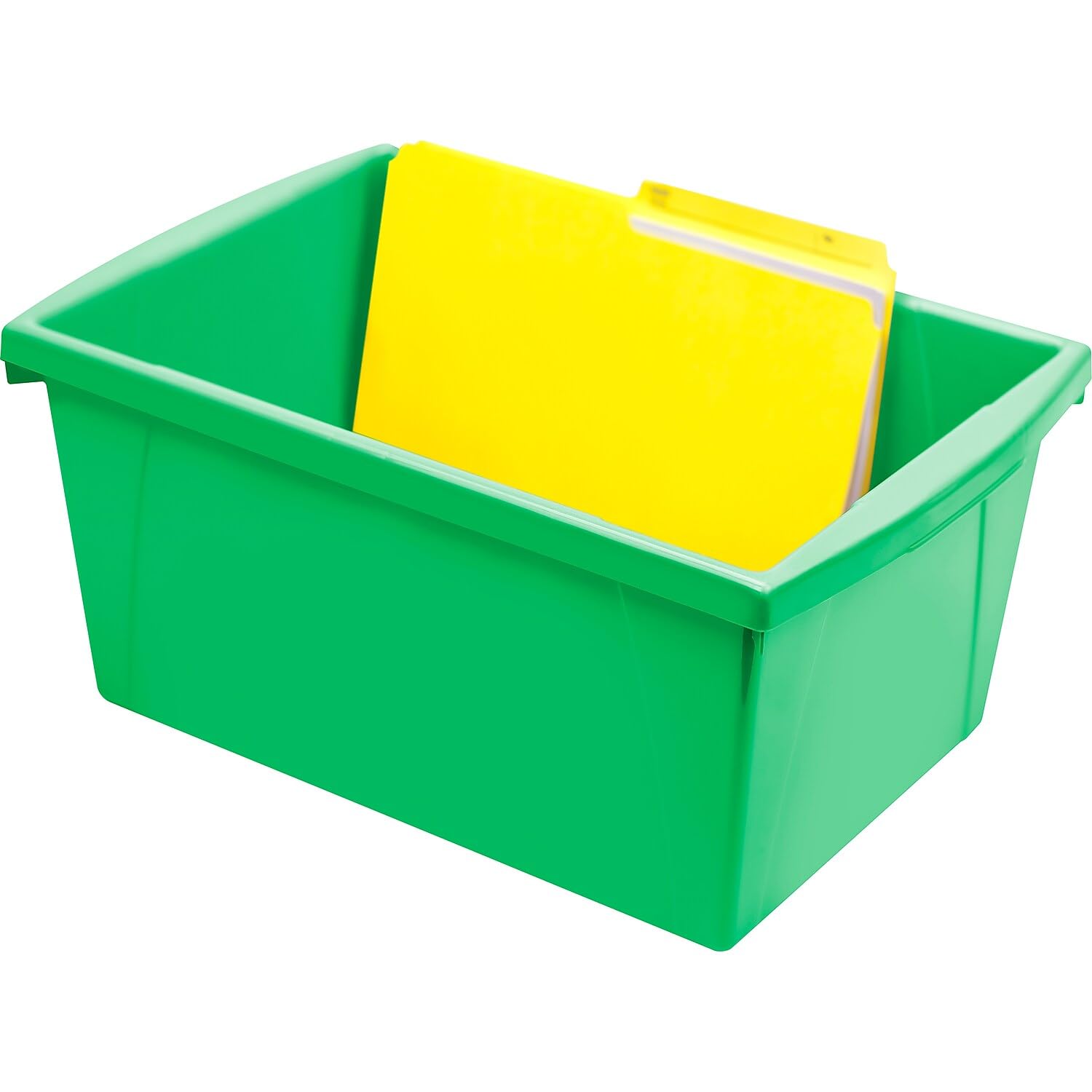 Storex 5.5 Gallon Plastic Storage Bin - Durable Classroom Organizer for Books, School Supplies & Toys (Green, 1-Pack) - Perfect for Classroom Organization, Home Storage & Kids' Room