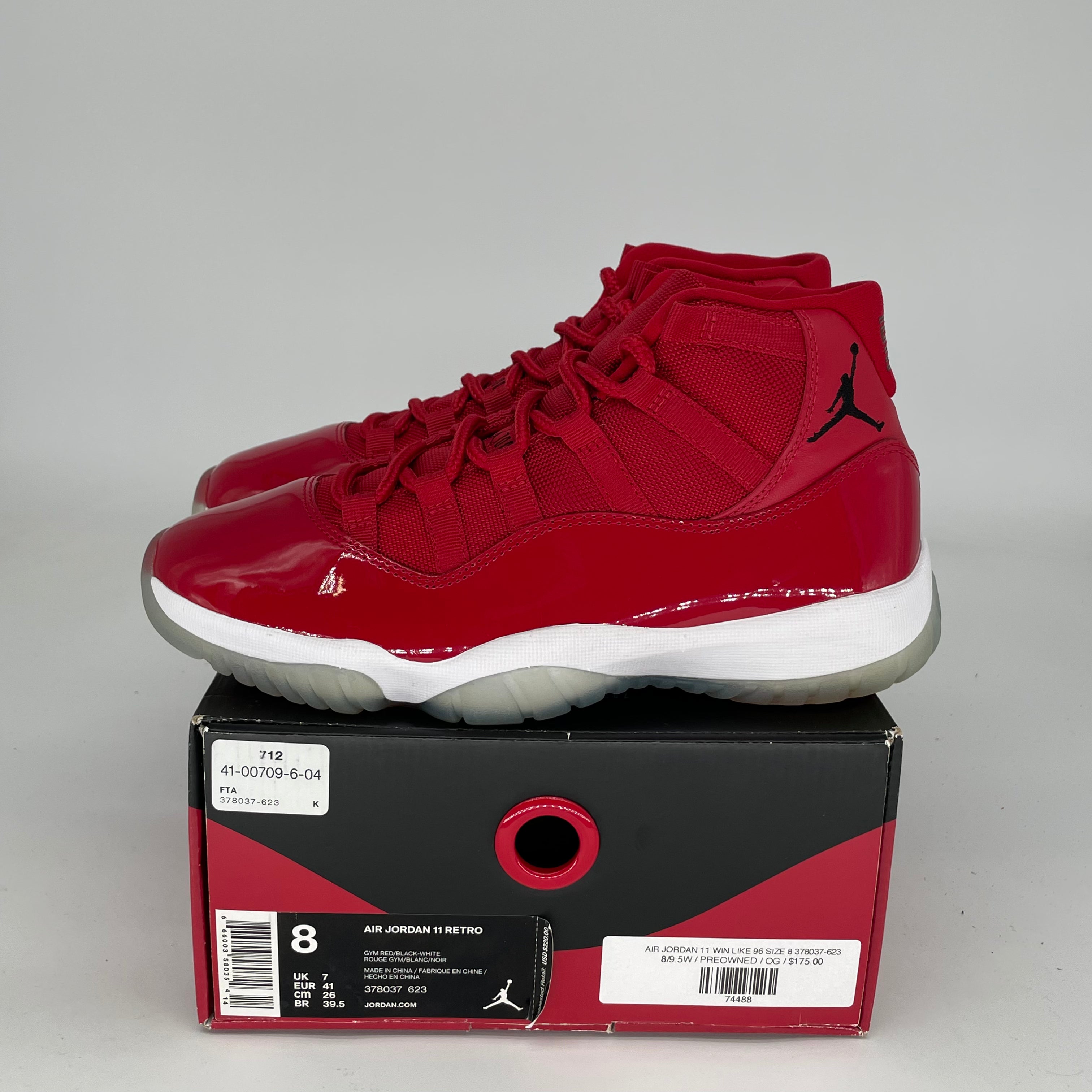 Air Jordan 11 Retro 'Win Like 96' Basketball Shoes - Men's Size 8 (378037-623) - Perfect for Basketball Games, Sneaker Collecting & Streetwear Fashion