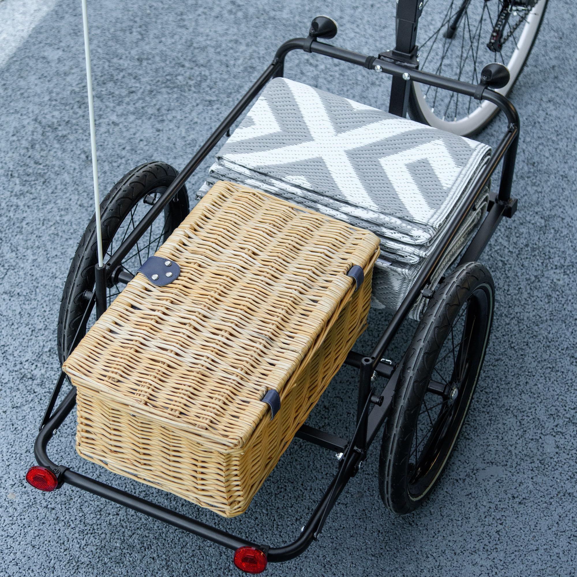 Aosom Heavy-Duty Bike Cargo Trailer with Removable Storage Box - 16