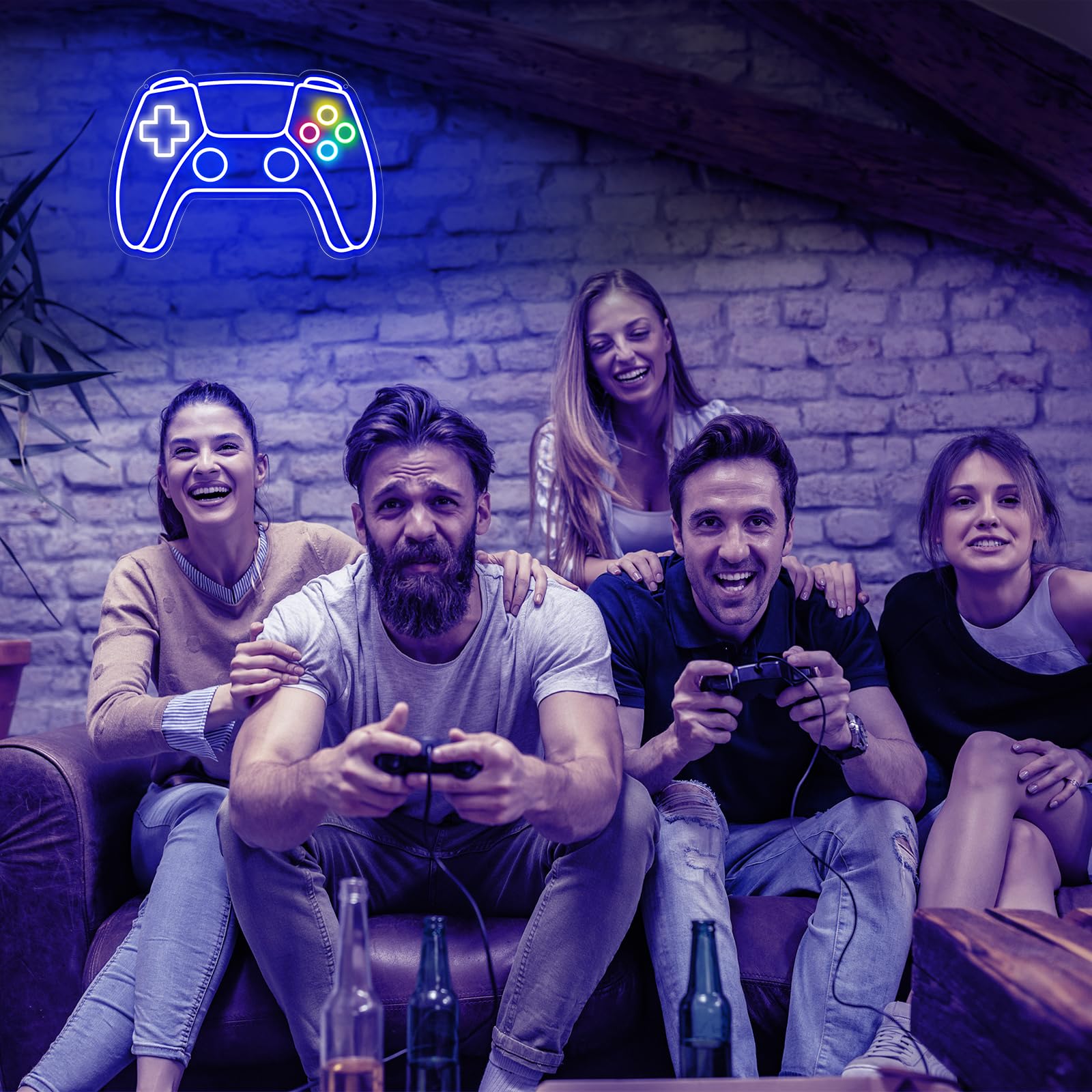 Gamer Neon Sign - USB Powered LED Gamepad Shaped Light for Gaming Room Decor | Cool Wall Art for Teen Boys & Kids Bedroom | Perfect Gaming Gift for Birthday & Christmas | Enhance Your Esports Setup & Streamer Background