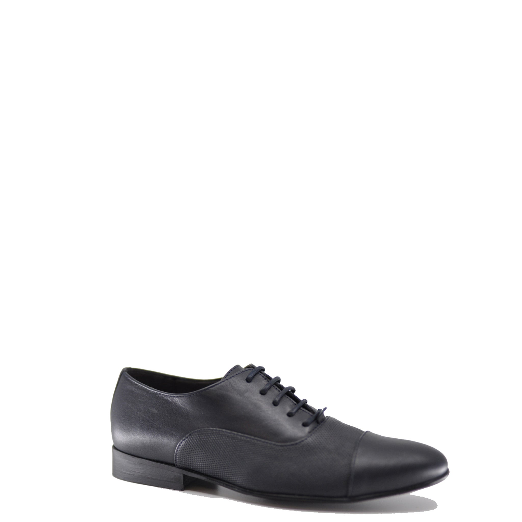 **Men's Atlanta Moccasin Navy Blue Textured Leather Lace-Up Shoes – Casual & Comfortable for Everyday Wear**    *使用场景：Perfect for casual outings, office wear, or weekend strolls in style.*