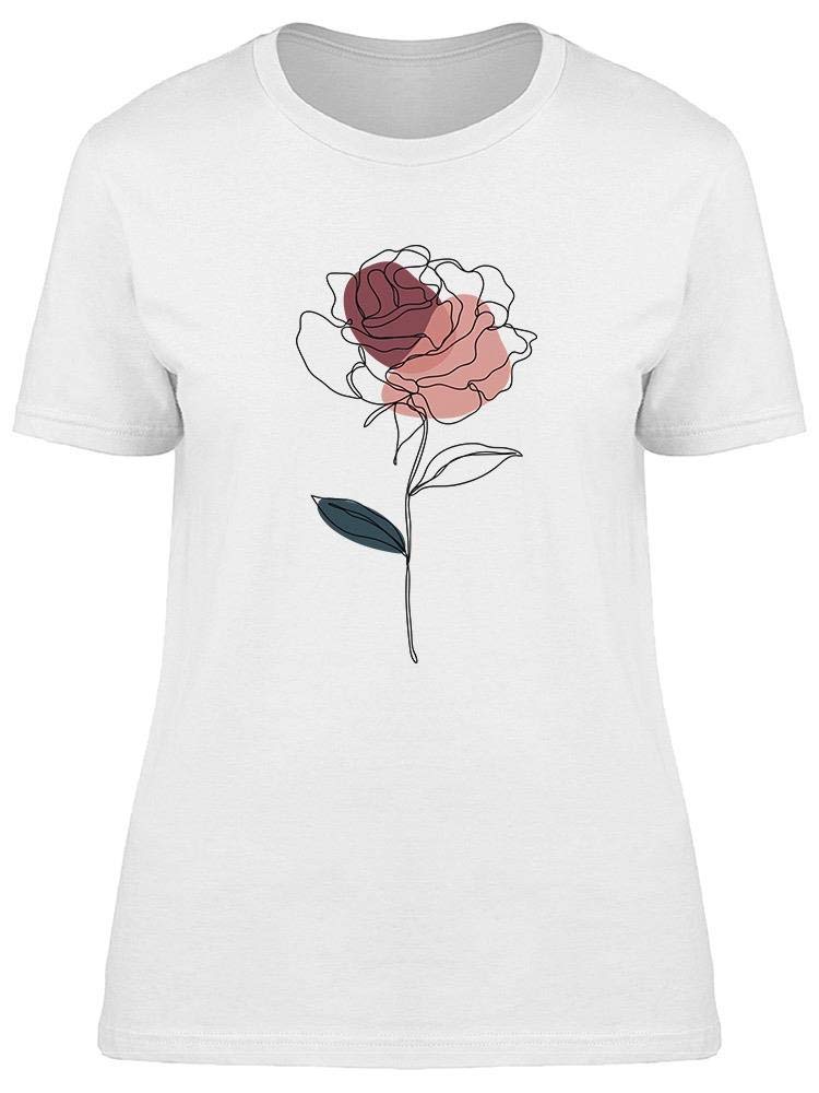 Smartprints Women's Watercolor Rose Design T-Shirt - Soft Cotton Casual Tee for Everyday Wear, Date Nights & Weekend Outfits