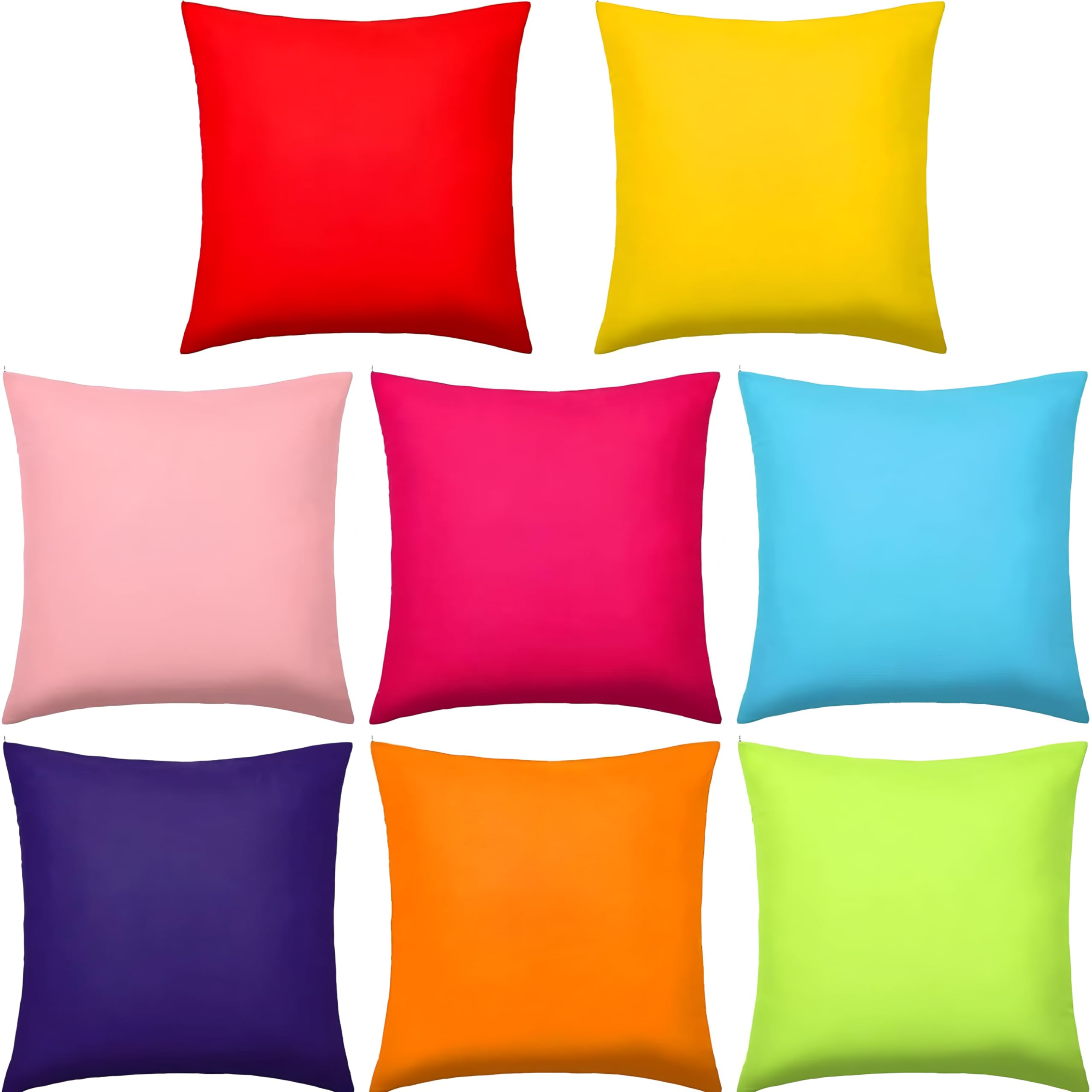 16x16 Inch (40x40CM) Wine Red Solid Color Throw Pillow Cover - Soft Decorative Couch Pillow Case for Sofa, Bed, Office & Living Room - Bright Rainbow Accent Pillow for Home Decor
