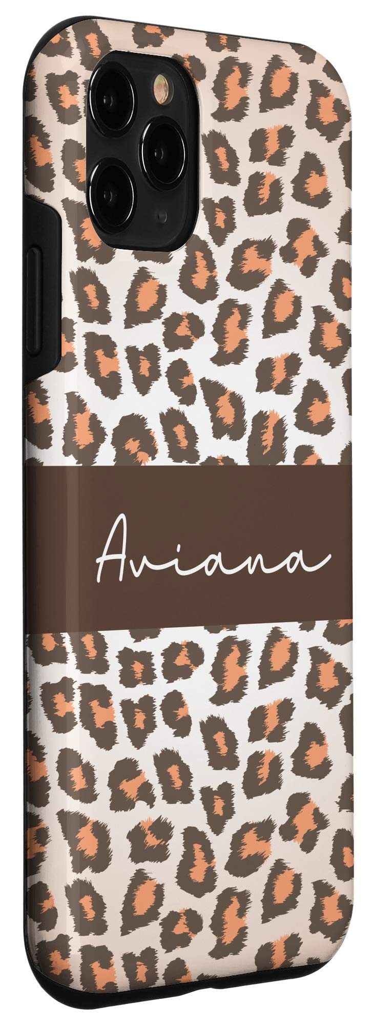 Personalized iPhone 11 Pro Case - Aviana Name Leopard Print for Girls | Fashion Protection