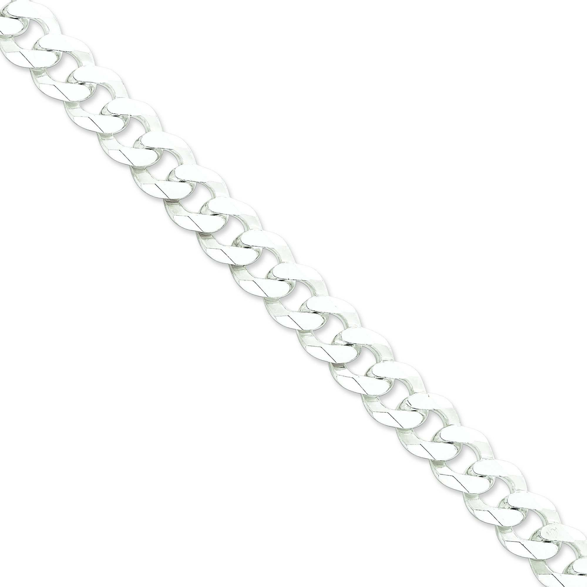 Sterling Silver 13mm Beveled Curb Chain Necklace for Women - Durable & Hypoallergenic Jewelry for Everyday Wear, Gifts & Special Occasions