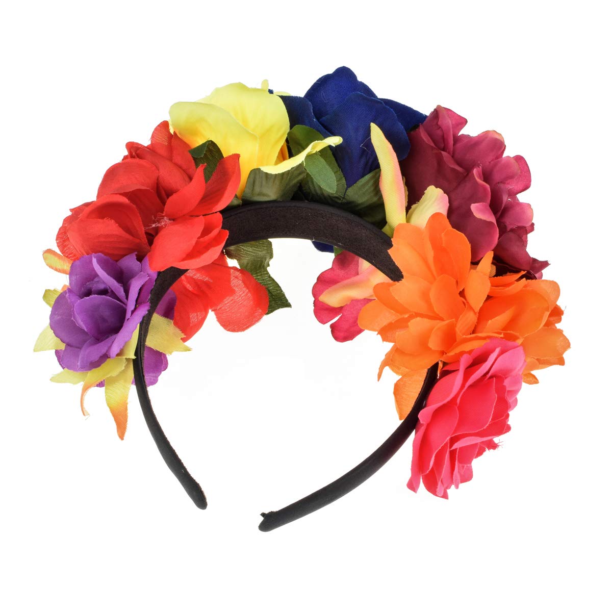 Vividsun Rose Flower Crown for Day of The Dead - Floral Headpiece for Women, Halloween Costume Accessory, Festival Party, Boho Wedding, Photo Shoot Props