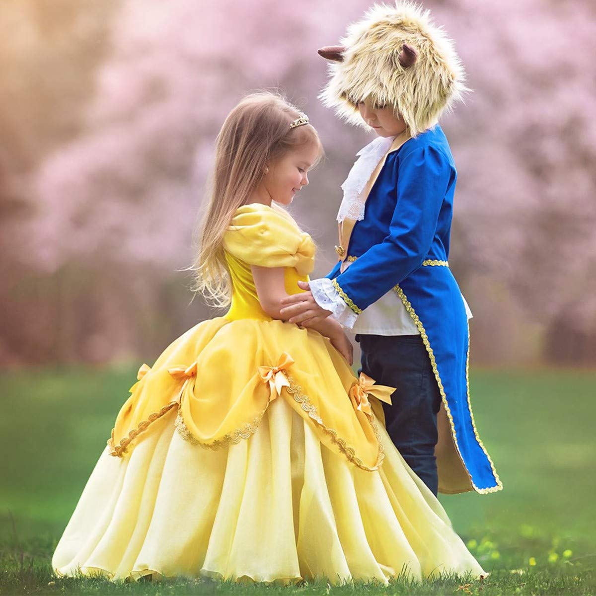 FM YFWY Girls Belle Princess Costume - Beauty and the Beast Dress for Halloween, Christmas, Wedding & Birthday Party (Includes Accessories) | Perfect for Dress-Up, Cosplay & Special Occasions