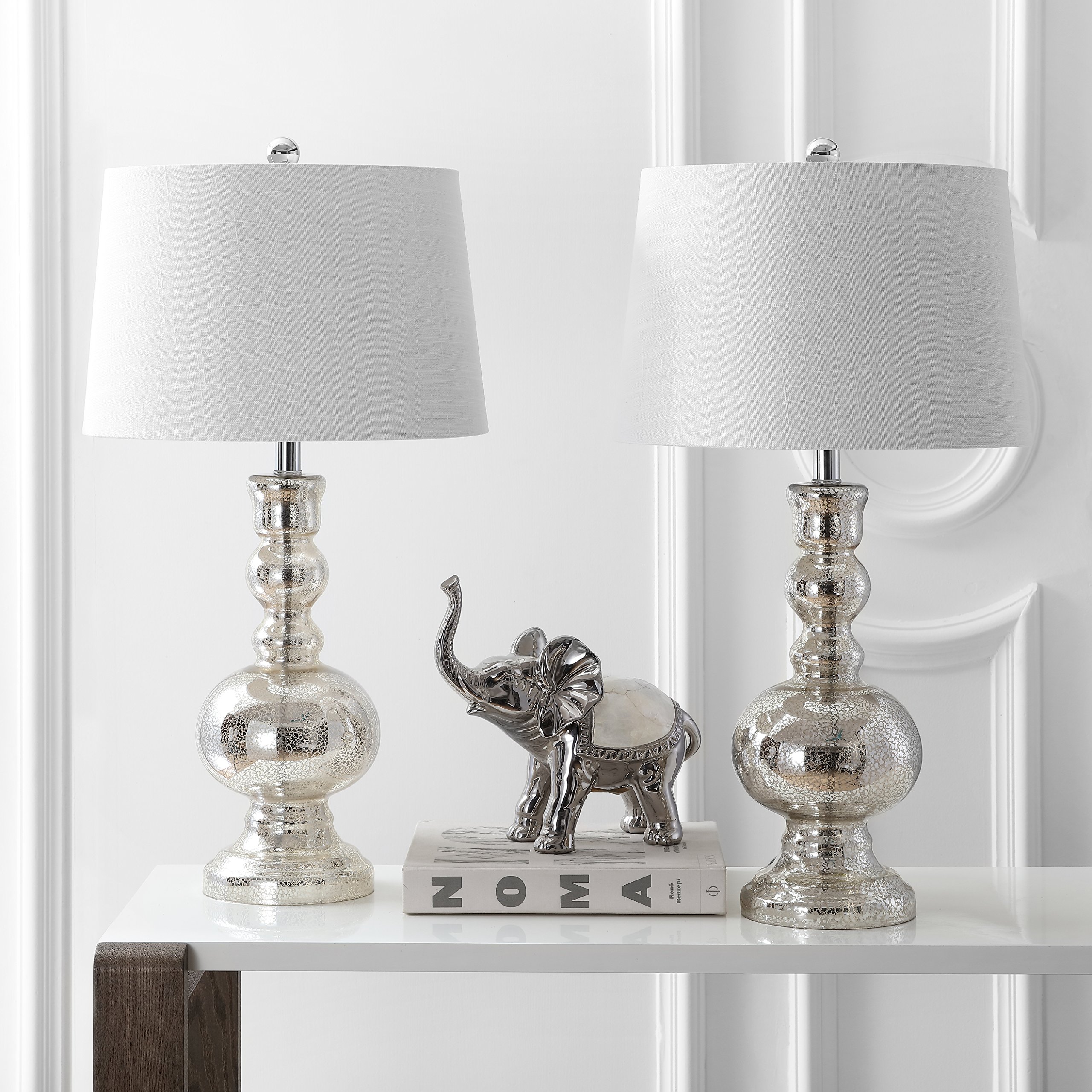 JONATHAN Y JYL1061D-SET2 Set of 2 Modern Glass LED Table Lamps - 28.5