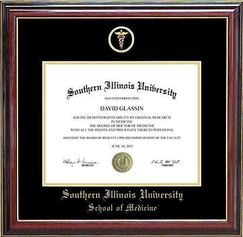 Southern Illinois University School of Medicine Diploma Frame with Premium UltraSuede Matting - Perfect for Graduation Gifts & Office Decor