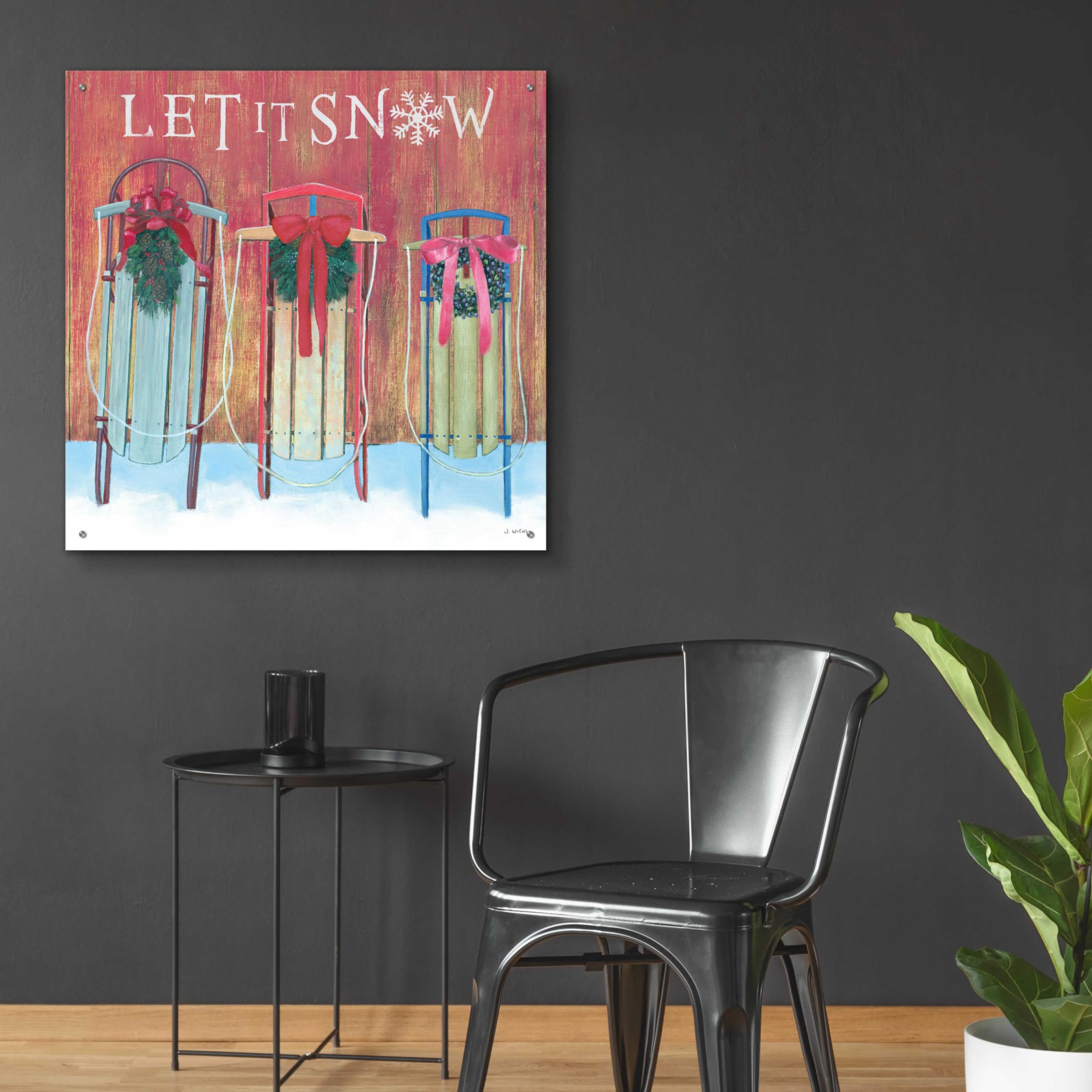 Epic Art 'Christmas Affinity IX' by James Wiens - 36x36 Inch Acrylic Glass Wall Art for Holiday Home Decor - Perfect for Living Room, Bedroom & Office Christmas Decoration