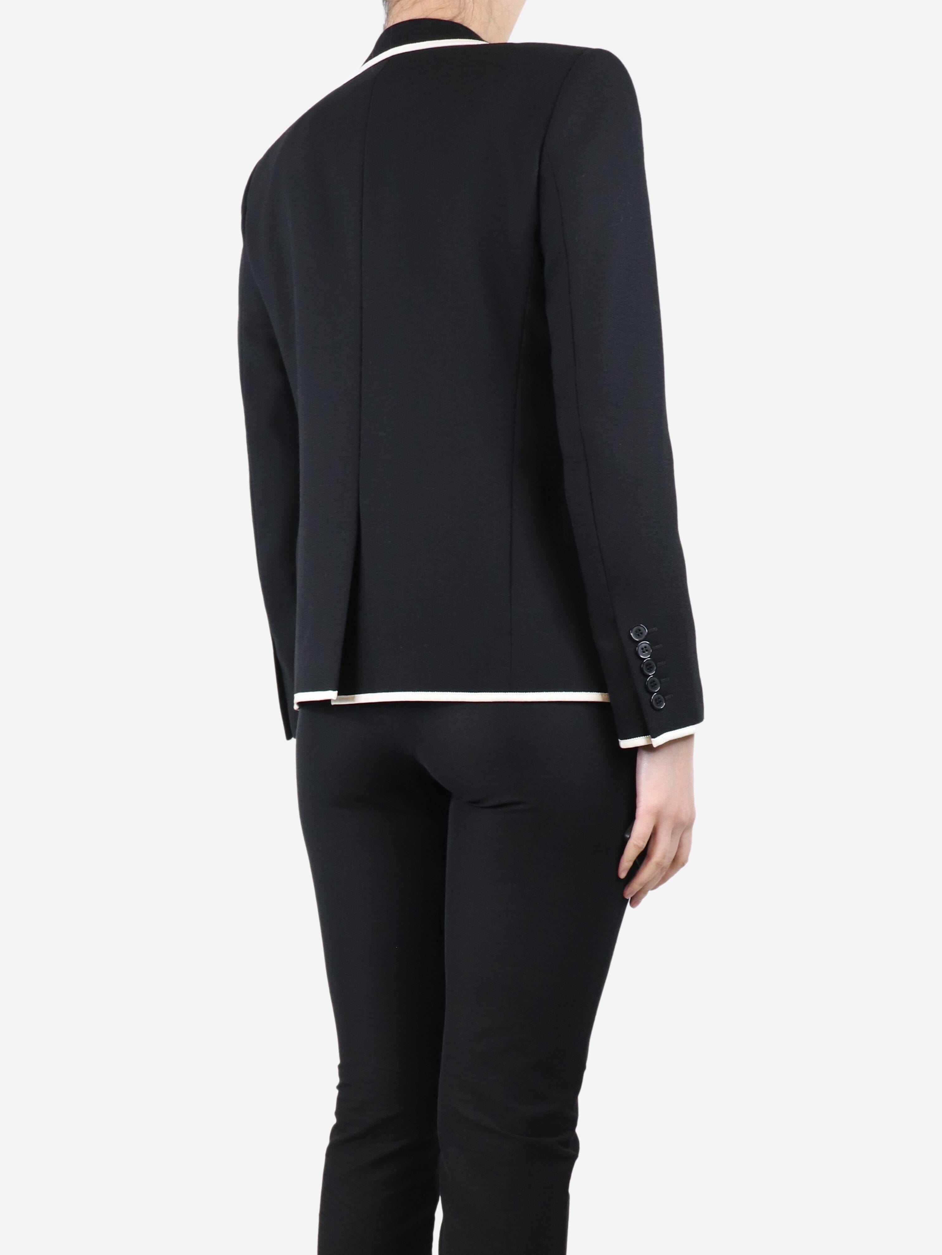 Stylish Black Contrast Trimmed Blazer - UK Size 10 | Women's Formal Office Wear & Evening Party Jacket