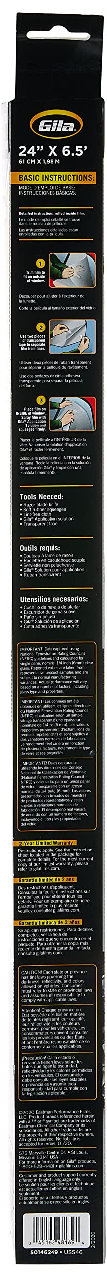 Gila Heat Shield Plus 35% VLT Window Tint Film - 2ft x 6.5ft Roll - UV Protection & Heat Reduction for Home, Office, and Car Windows - Easy DIY Installation