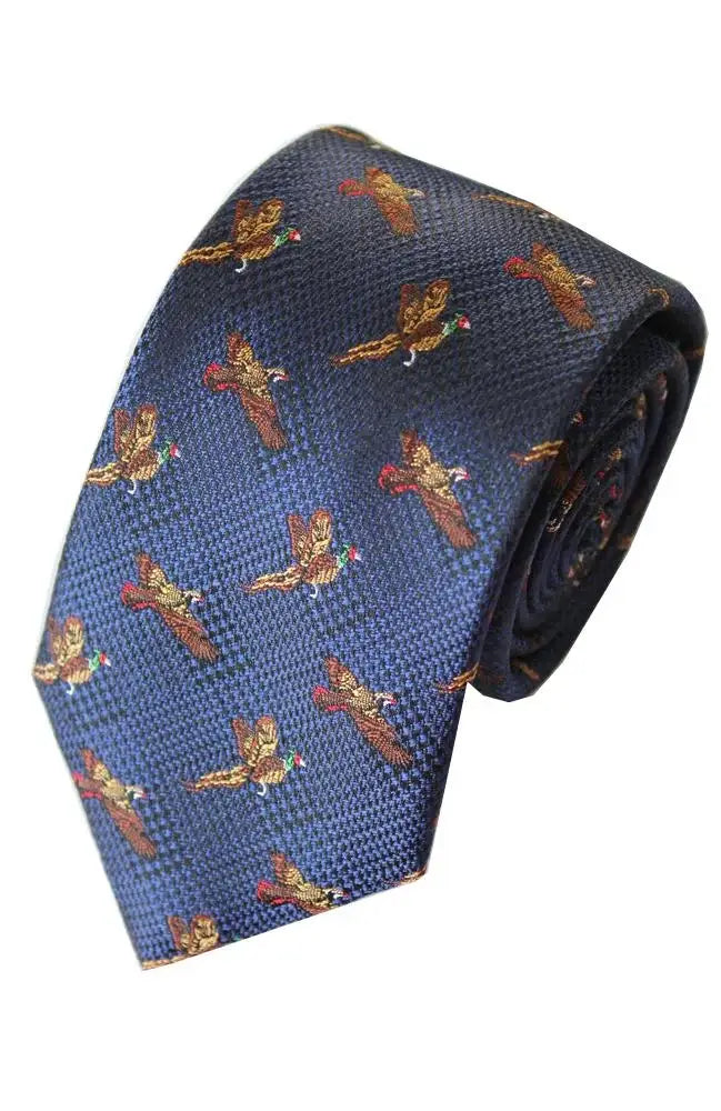 LA Smith Country & Hobby Bird Check Silk Neckties for Men | Classic Patterned Dress Ties for Business, Weddings & Formal Occasions