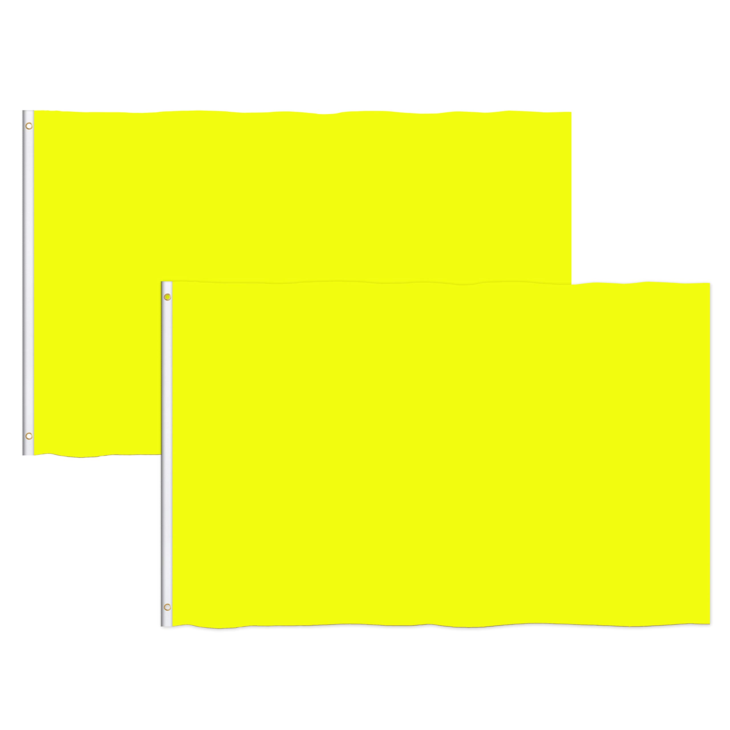 TSMD 3x5 FT Solid Yellow DIY Flag - 2 Pack for Outdoor & Events