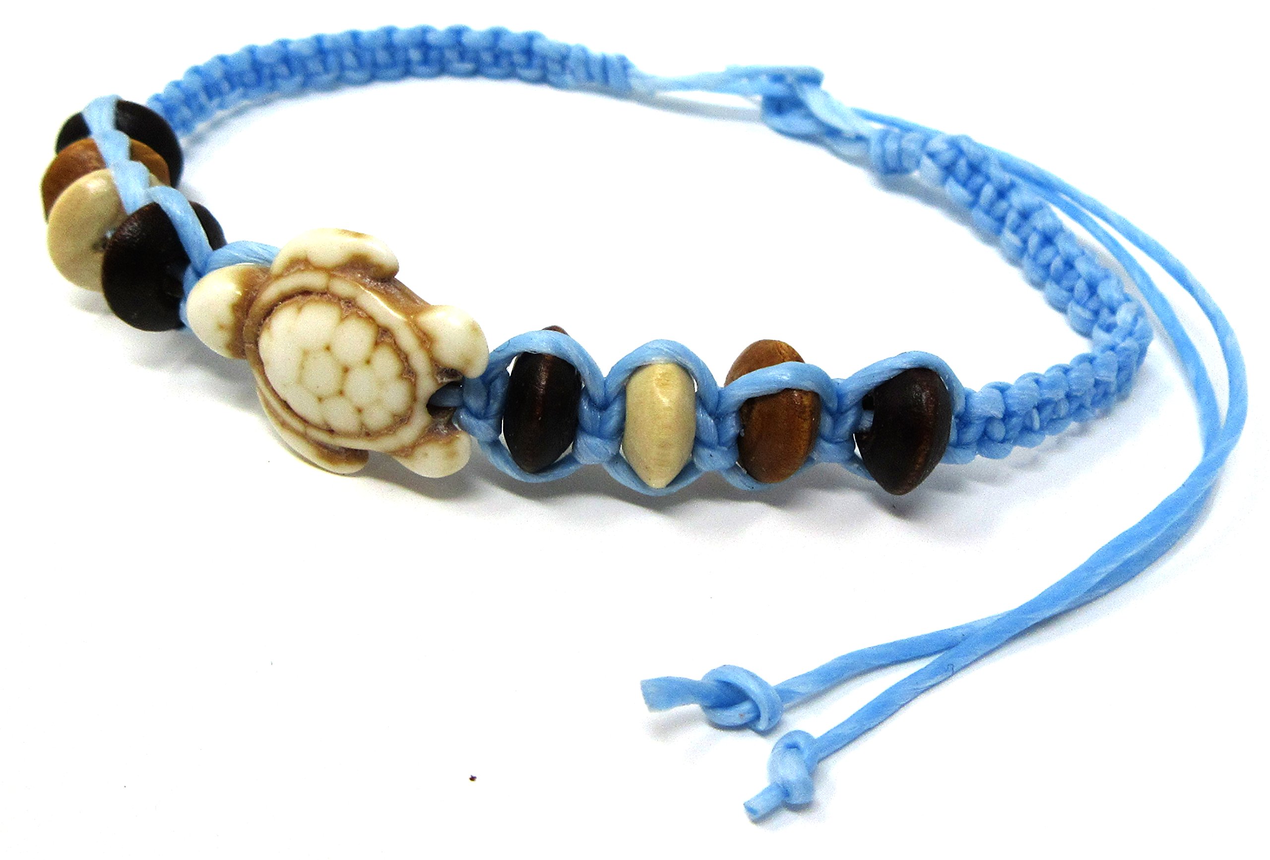 Trendy Hawaiian Sea Turtle Hemp Bracelet - Turquoise Turtle Charm Jewelry for Women & Men - Handmade Bohemian Beach Bracelet - Perfect for Summer Vacations, Beach Parties & Boho Fashion Accessories