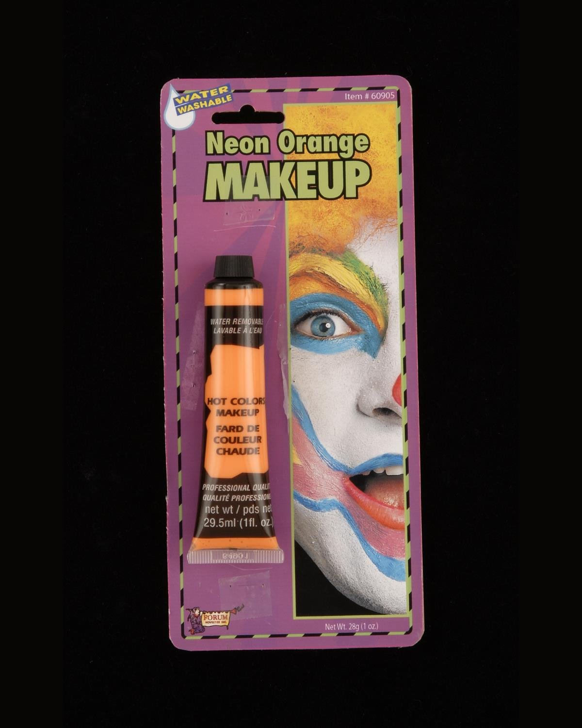 Forum Novelties Neon Orange Cream Makeup - Halloween Face Paint, Cosplay Costume, Party Costume Accessories for Kids & Adults - Perfect for Halloween, Theatrical Performances, and Festive Events