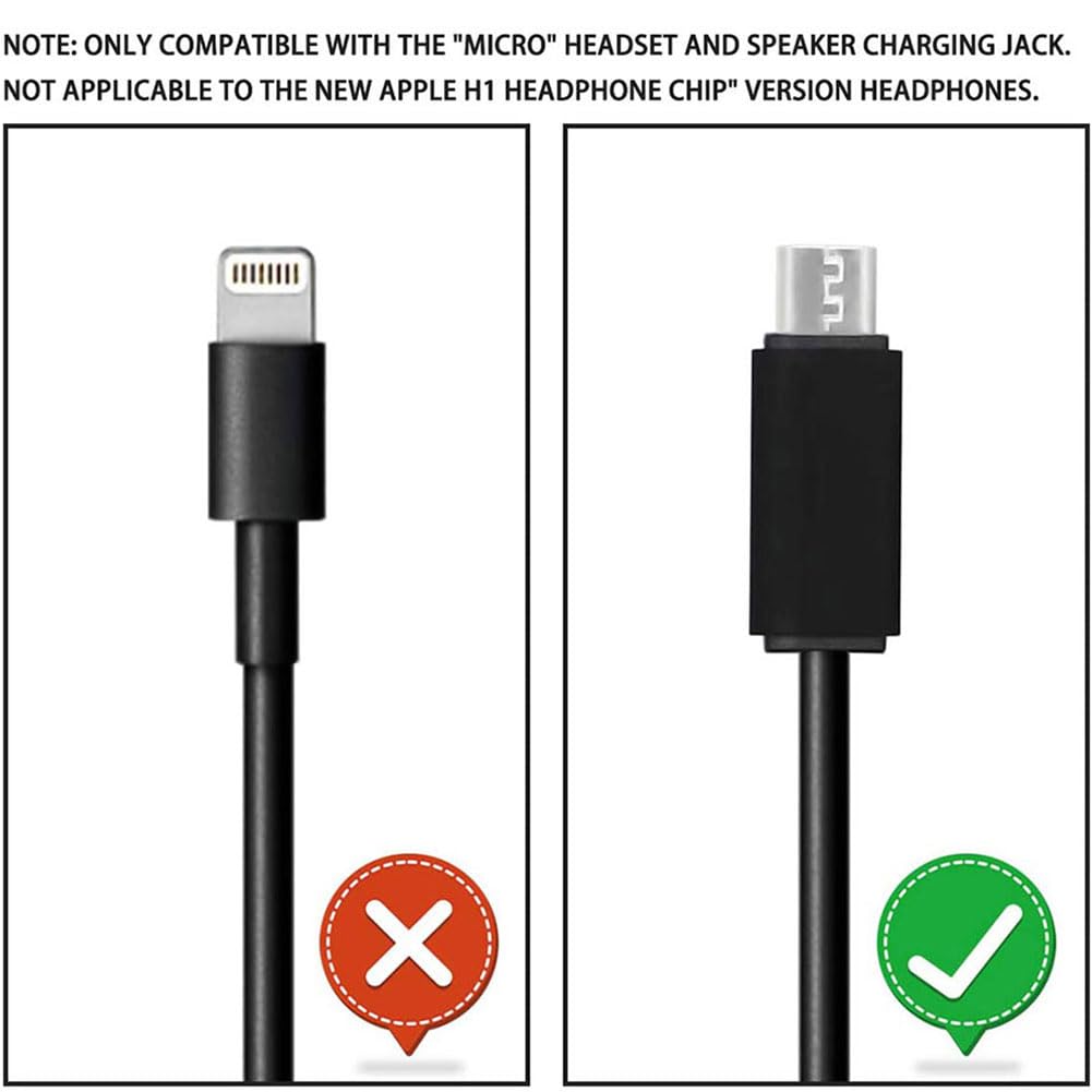 Beats Powerbeats 3 & 2.0 Replacement USB Charging Cable | Compatible with Solo 3, Studio & Pill Speakers | Fast Charging Micro USB Cord for Wireless Headphones & Earphones | Perfect for Gym, Travel & Daily Use