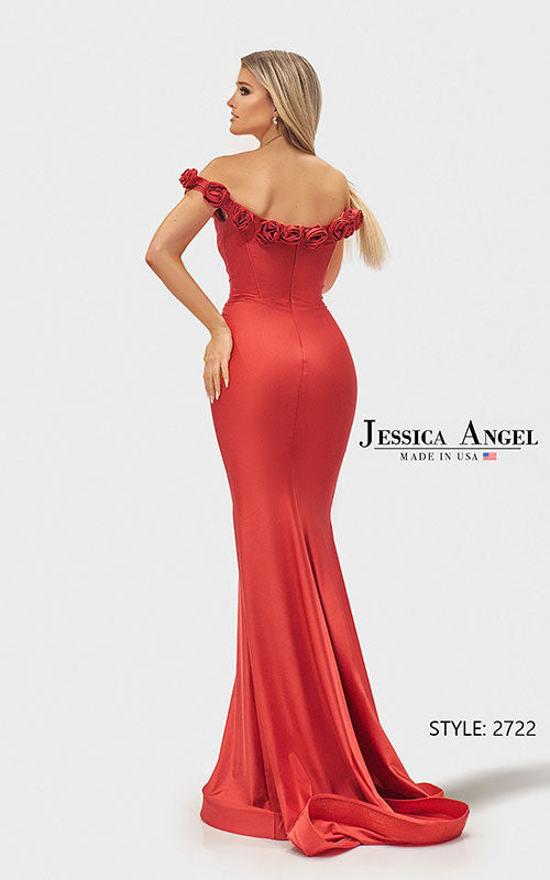 Jessica Angel 2722 Women's Fashion Dress - Elegant Floral Print A-Line Dress for Casual Wear, Parties & Special Occasions