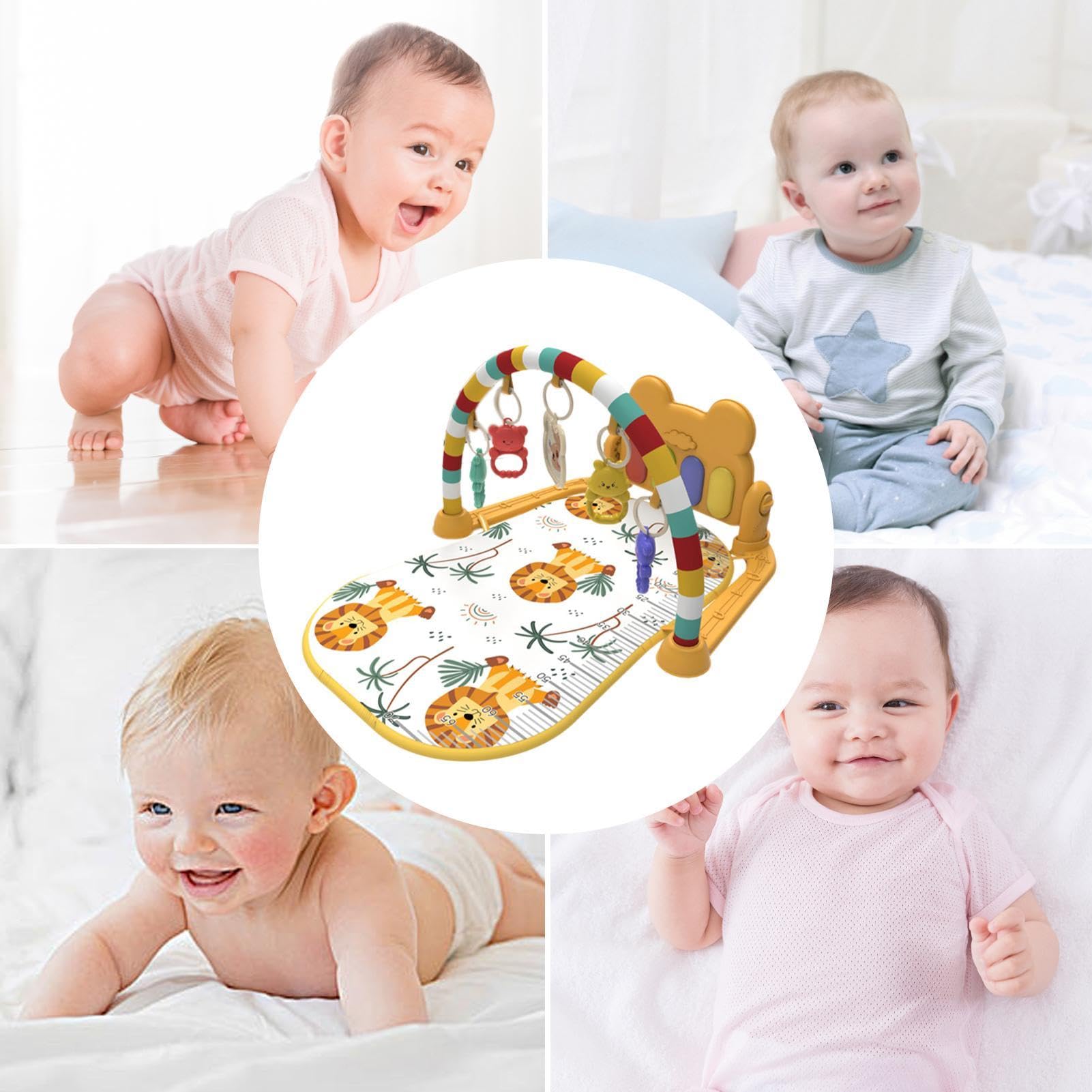 Kids Gym Mat - Cartoon Activity Musical Play Mat for Fitness, Kicking & Leg Strength Exercises | Multifunctional Exercise Mat for Toddlers & Children | Perfect for Playrooms, Daycares & Home Workouts