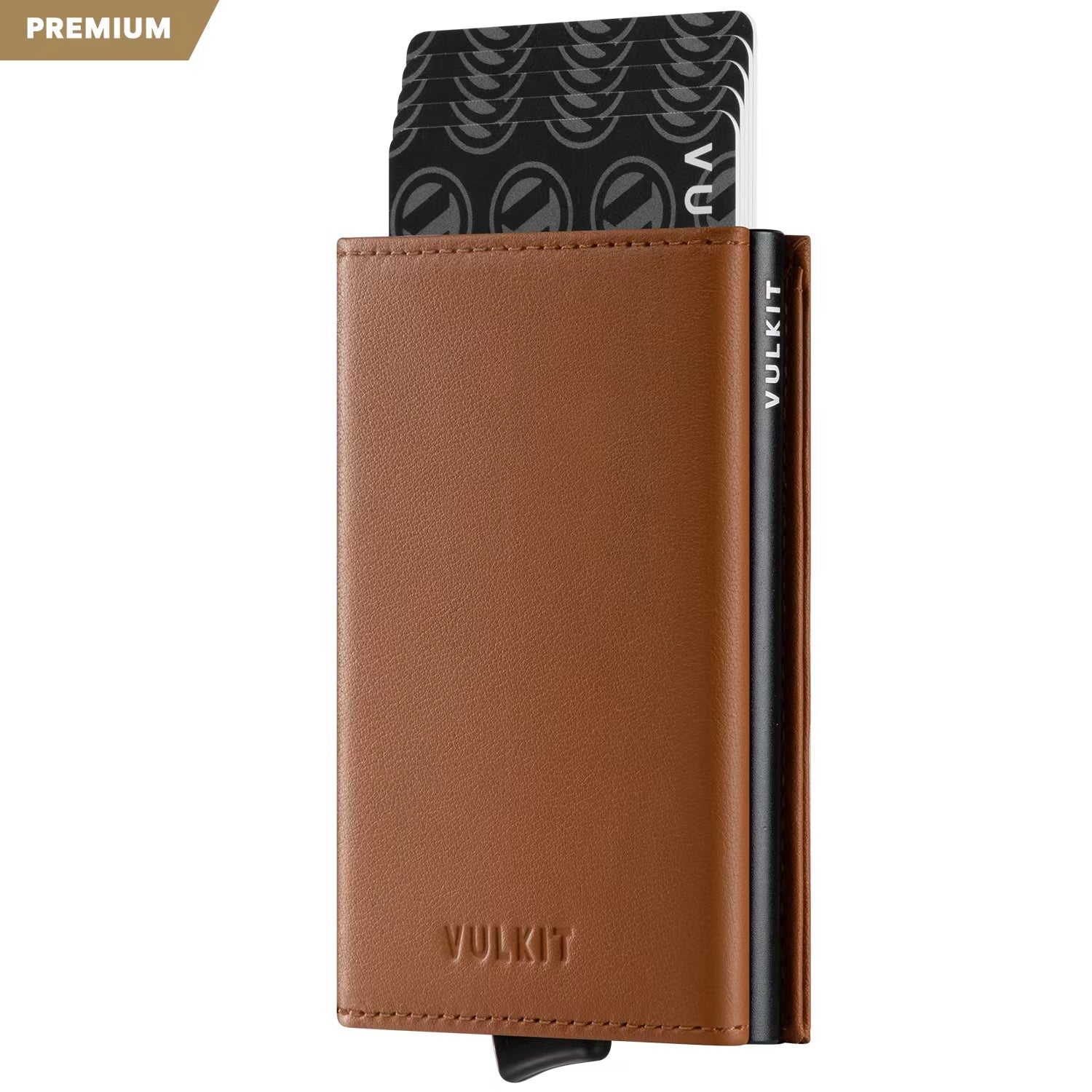 VC203P Genuine Leather Tri-Fold Wallet with Back Zipper Slot & Magnetic Closure - RFID Blocking, Slim Design for Men's Everyday Carry & Travel Essentials