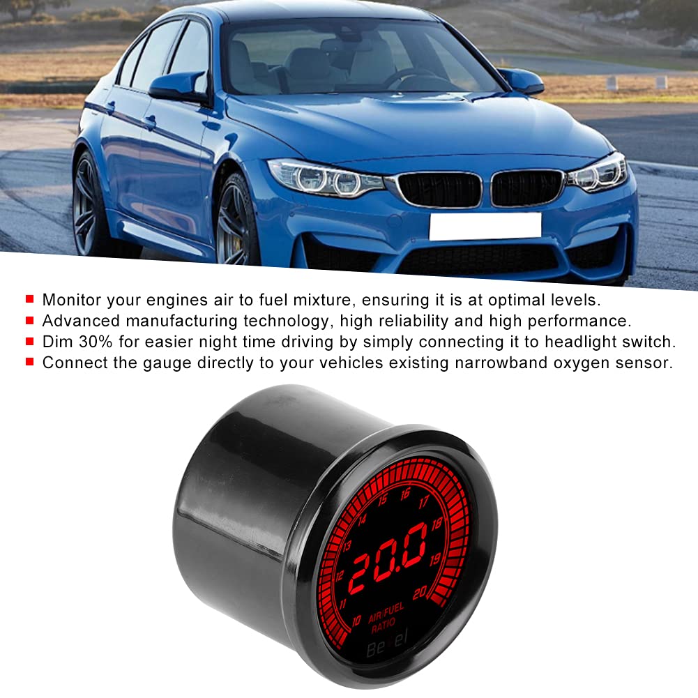 AFR Wideband Air Fuel Ratio Gauge - Digital O2 Sensor Monitor for Car, Truck & Motorcycle Performance Tuning | Racing, Dyno Testing & Engine Diagnostics