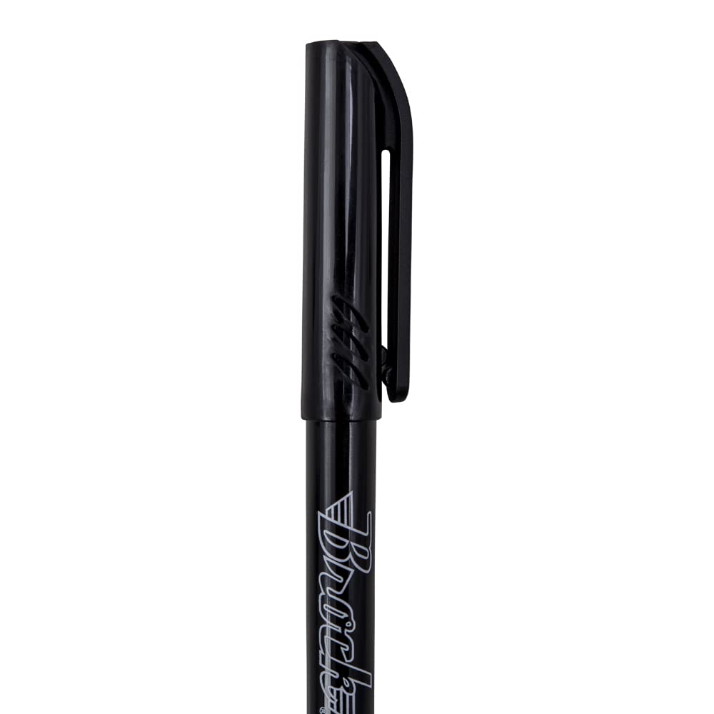 12-Piece Black Brockmark Permanent Ink Marker Pens - Medium Point for Metal, Fabric, Wood & Plastic - Industrial, Warehouse & Everyday Use - Durable Sharp Markers for Labeling, Crafting & DIY Projects