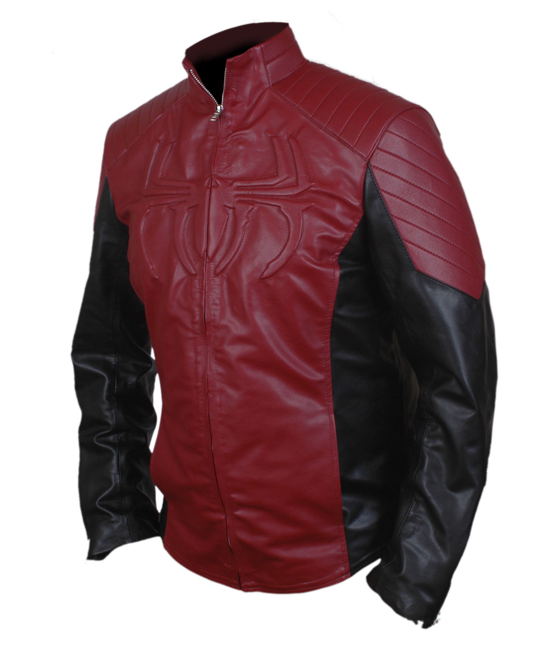 F&H Men's Superhero Amazing Spider-Man Maroon & Black Jacket - Stylish Cosplay & Casual Wear for Halloween, Comic Con & Everyday Fashion