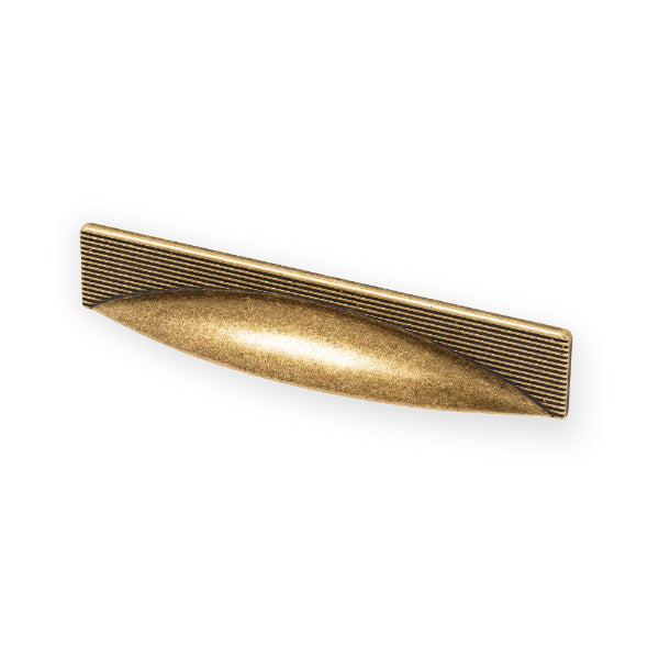Vintage Castella Cascade Cup Pull - Antique Brass Cabinet Handle for Kitchen, Bathroom & Furniture (Set of 10) - Elegant Drawer Pulls for Home Renovation & DIY Projects