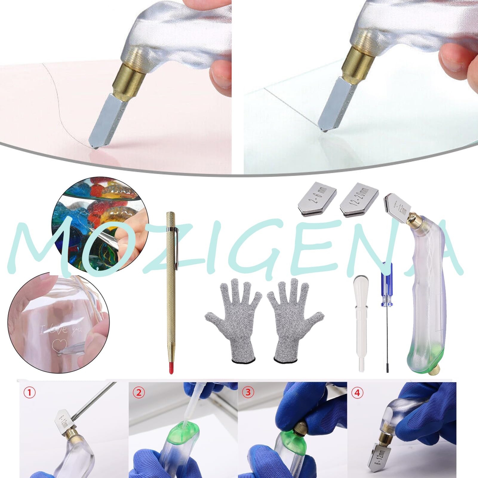 Stained Glass Kit for Adults - 80W Soldering Iron, Glass Cutter Tools, Copper Foil Tape & Cut Resistant Gloves - Complete DIY Stained Glass Supplies for Home Decor, Church Windows & Art Projects