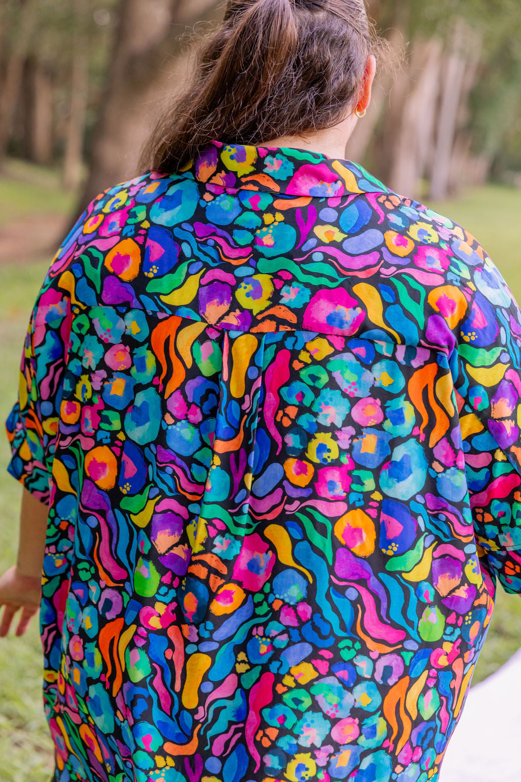 Kasey Rainbow Tammin Shirt - Stylish African Print Women's Top for Casual Wear & Summer Outfits