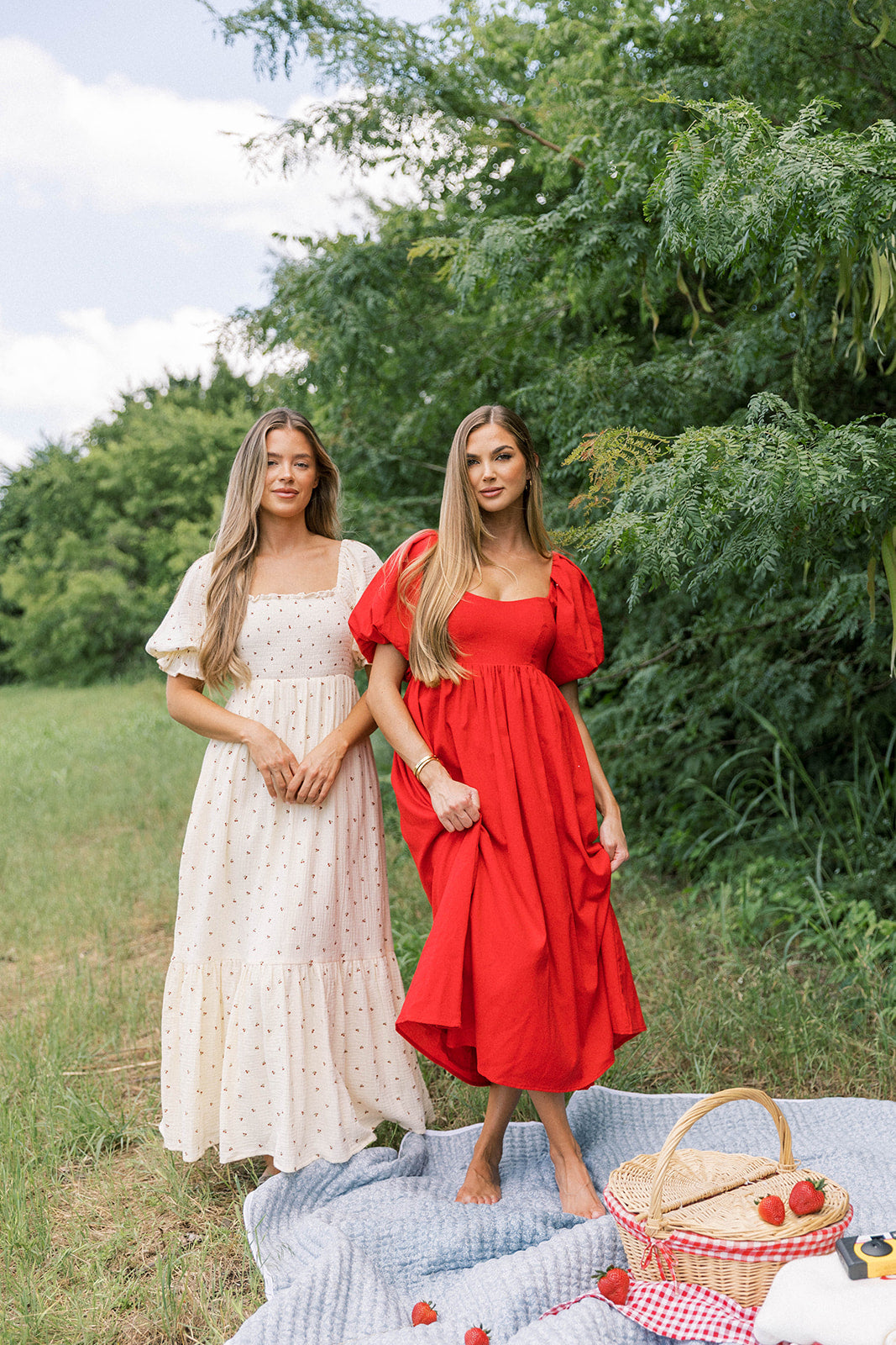 Livvy 100% Cotton Maxi Dress with Cherry Print - Flowy Summer Dress for Beach, Vacation & Casual Wear