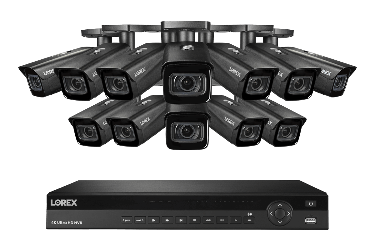 Lorex 4K 16-Channel Wired NVR Security System with 4TB HDD & 3 Smart IP Bullet Cameras - Motorized Varifocal Lens, Night Vision - Ideal for Home & Business Surveillance