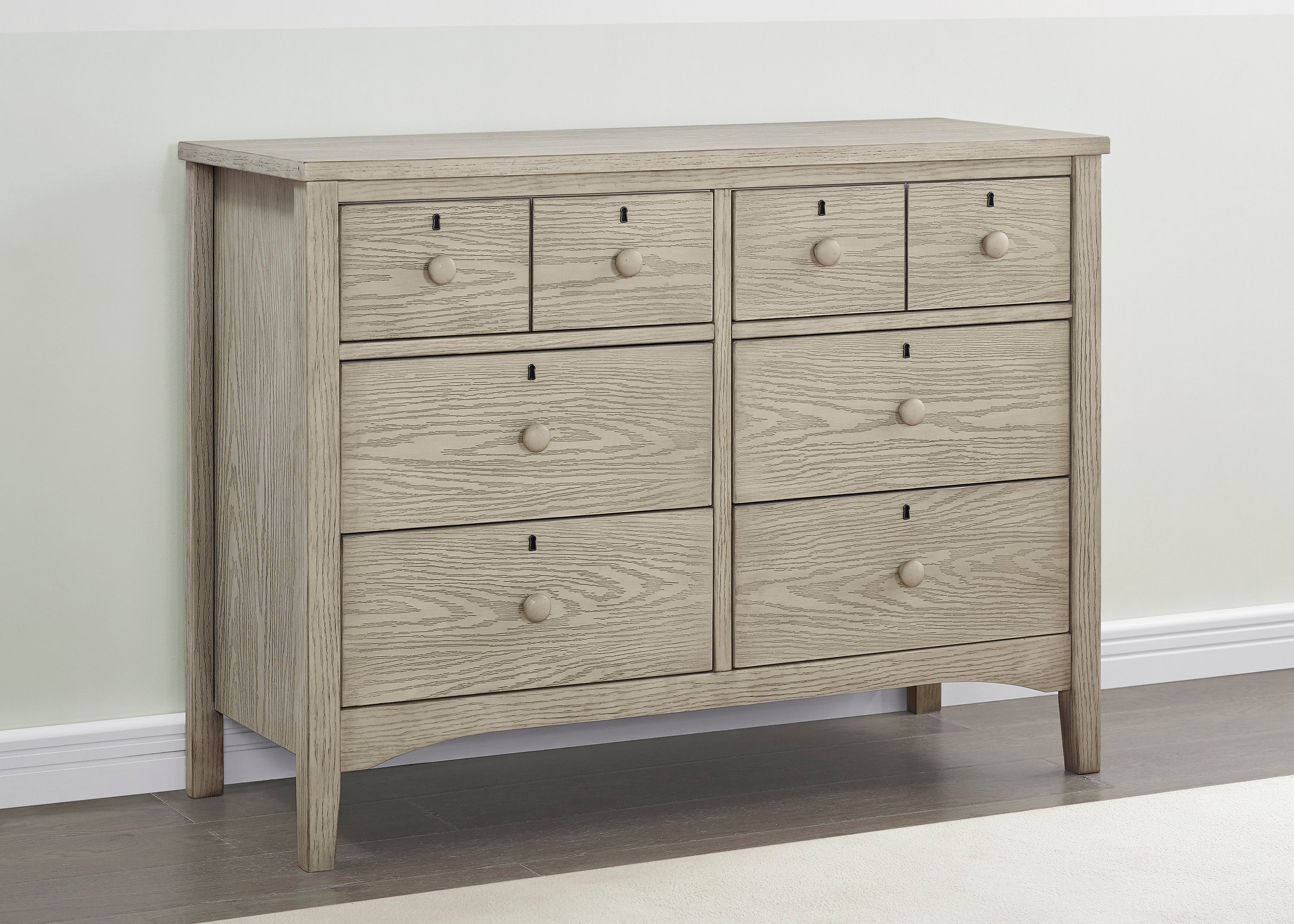 Farmhouse 6 Drawer Dresser with Interlocking Drawers - Solid Wood Bedroom Storage Furniture for Master Bedroom, Guest Room & Nursery Organization
