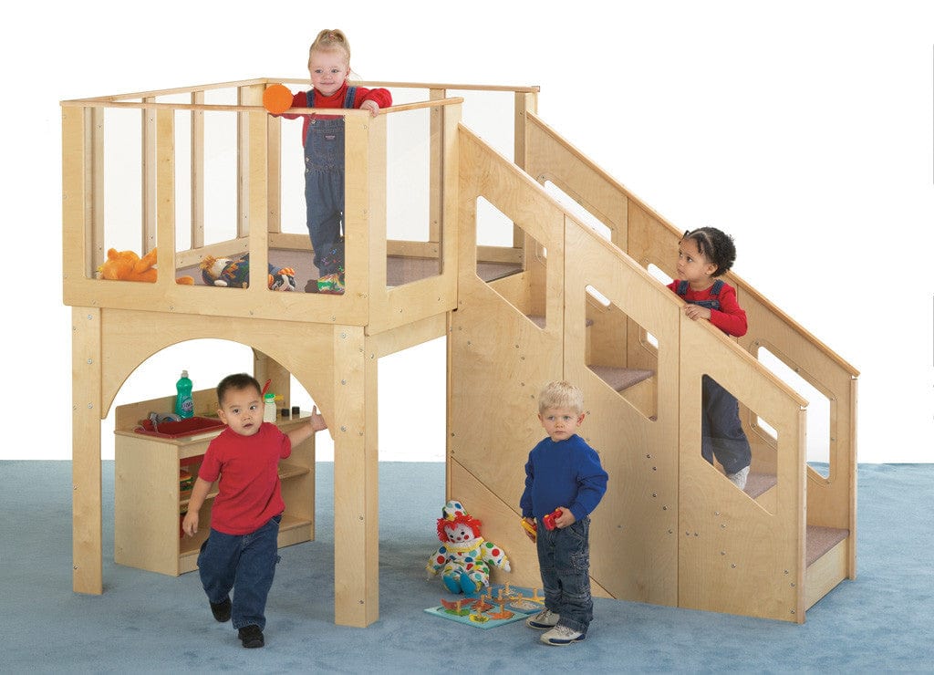 Jonti Craft Tots Large Climb Up Loft - Durable Wooden Playhouse for Kids, Perfect for Daycare Centers, Preschools & Home Playrooms