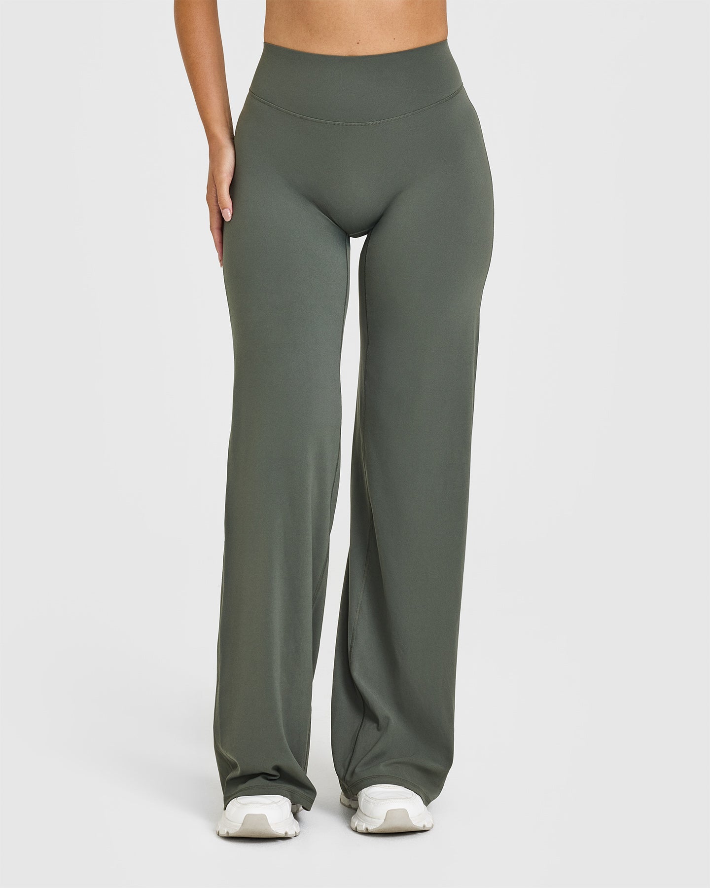 SoftMotion™ Straight Leg Pants for Women - Dark Khaki | Comfortable Stretch Yoga Pants for Workout, Lounge & Everyday Wear