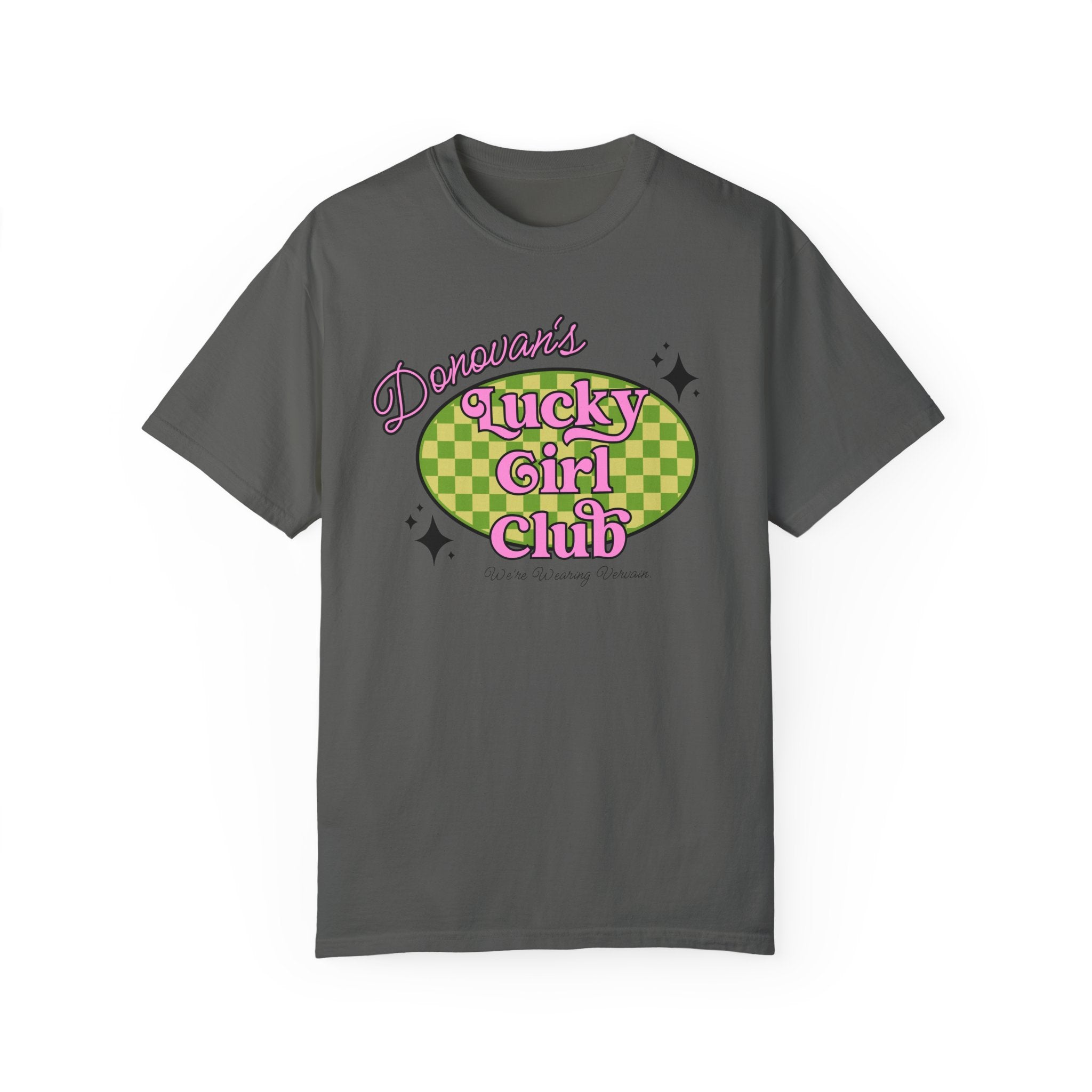 Donovan's Lucky Girl's Club T-Shirt for Women | Cute Graphic Tee | Soft Cotton Casual Top | Perfect for Girls' Night Out, Birthday Parties & Everyday Wear