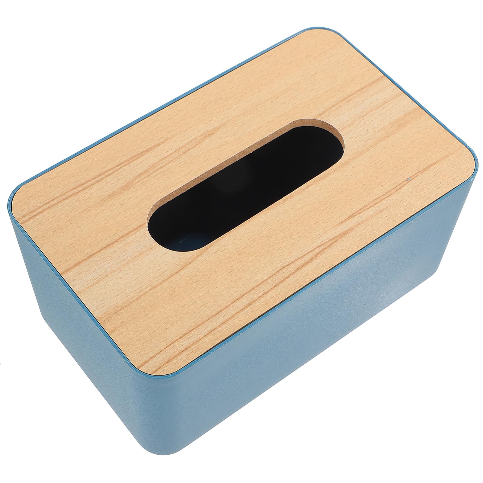 LIFKOME Wooden Lid Paper Storage Box - Organize Office Supplies, Plastic Napkins & Toiletries | Perfect for Home, Office & Bathroom Organization